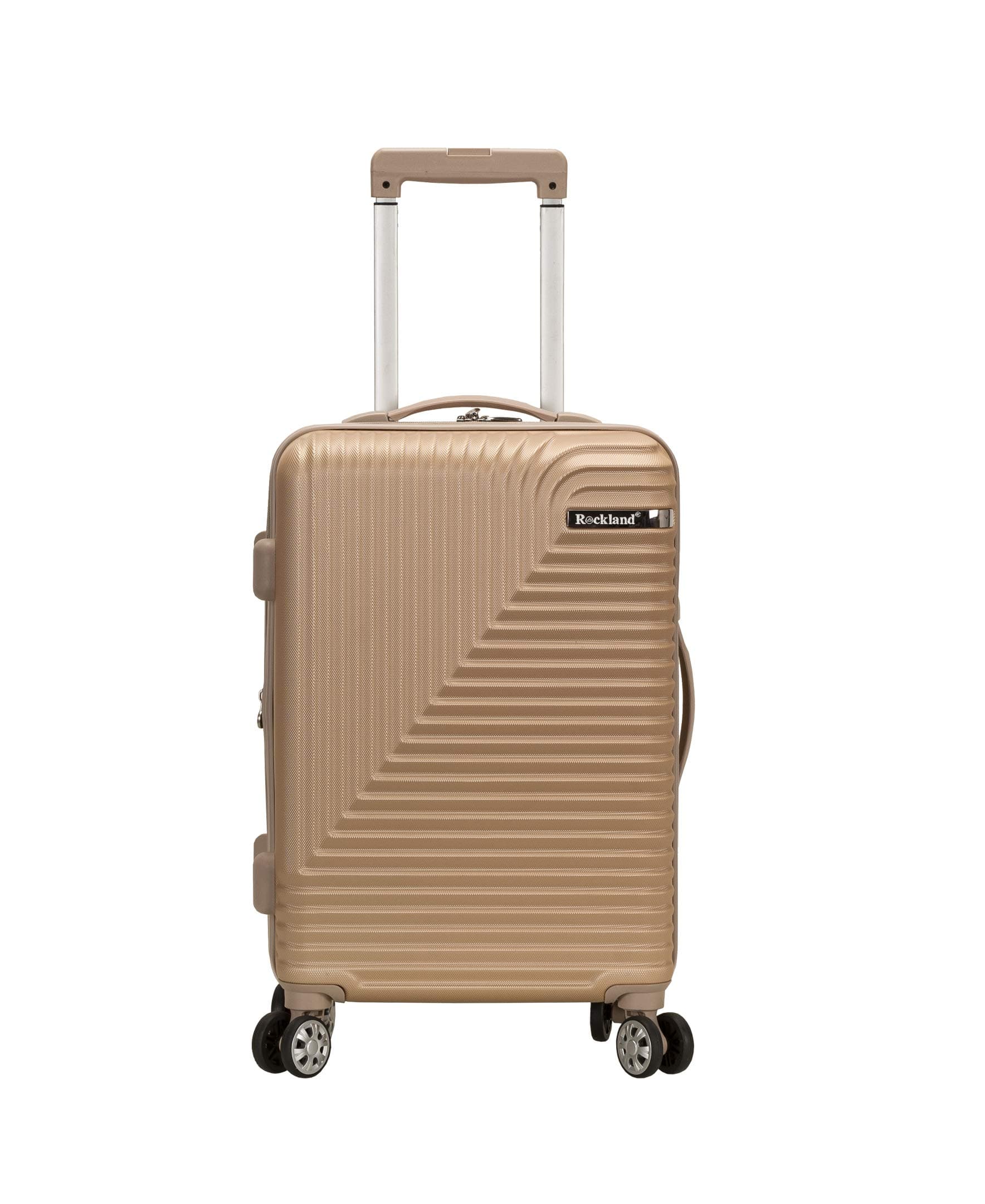 RocklandStar Trail Hardside Spinner Wheel Luggage, Champagne, Carry-On 20-Inch