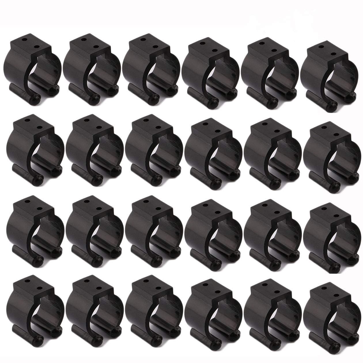 Very Big Size 24 PCS Billiards Snooker Cue Locating Clip Holder Regular Fishing Rod Storage Clips Black for Pool Cue Racks,Holding Hole Size 2.3cm/0.95", Or usesd for Fishing Rod Storage Rack