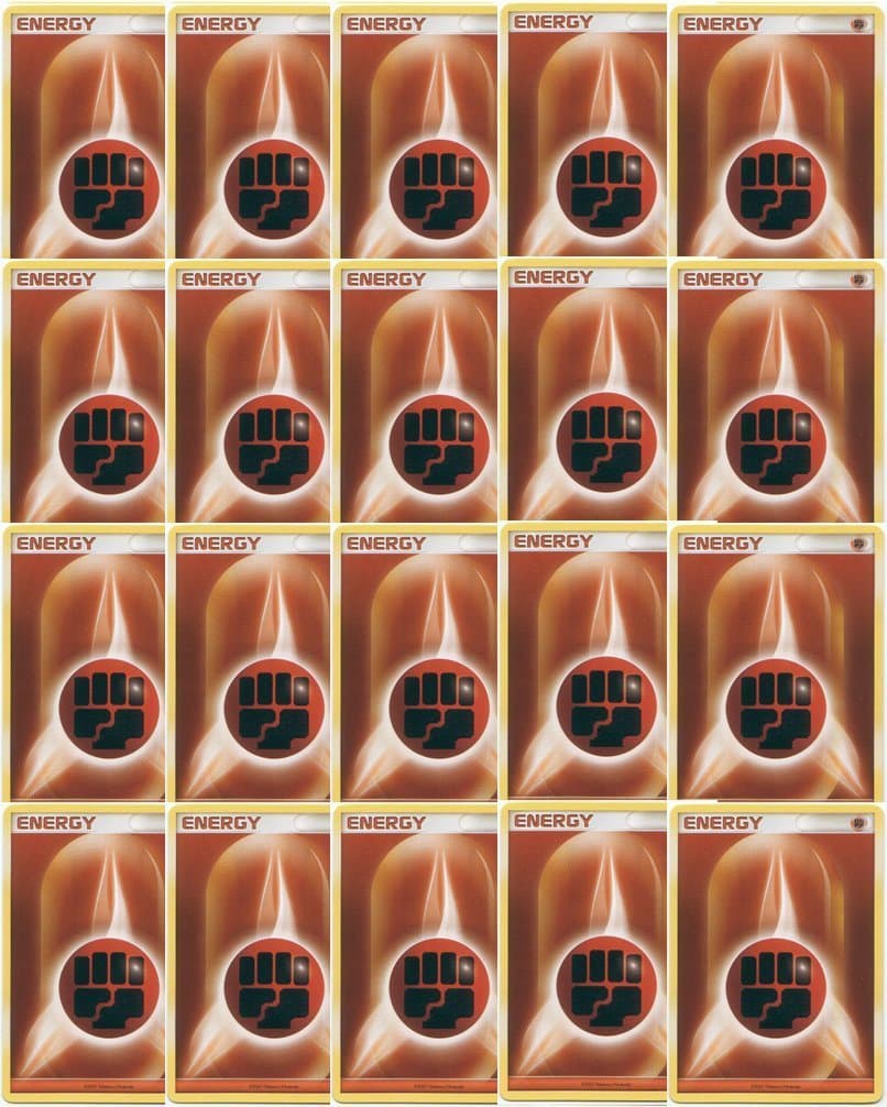 20 Basic Fighting Energy Pokemon Cards (XY/Black and White Series Design, Unnumbered) [Brown/Rock-Type]