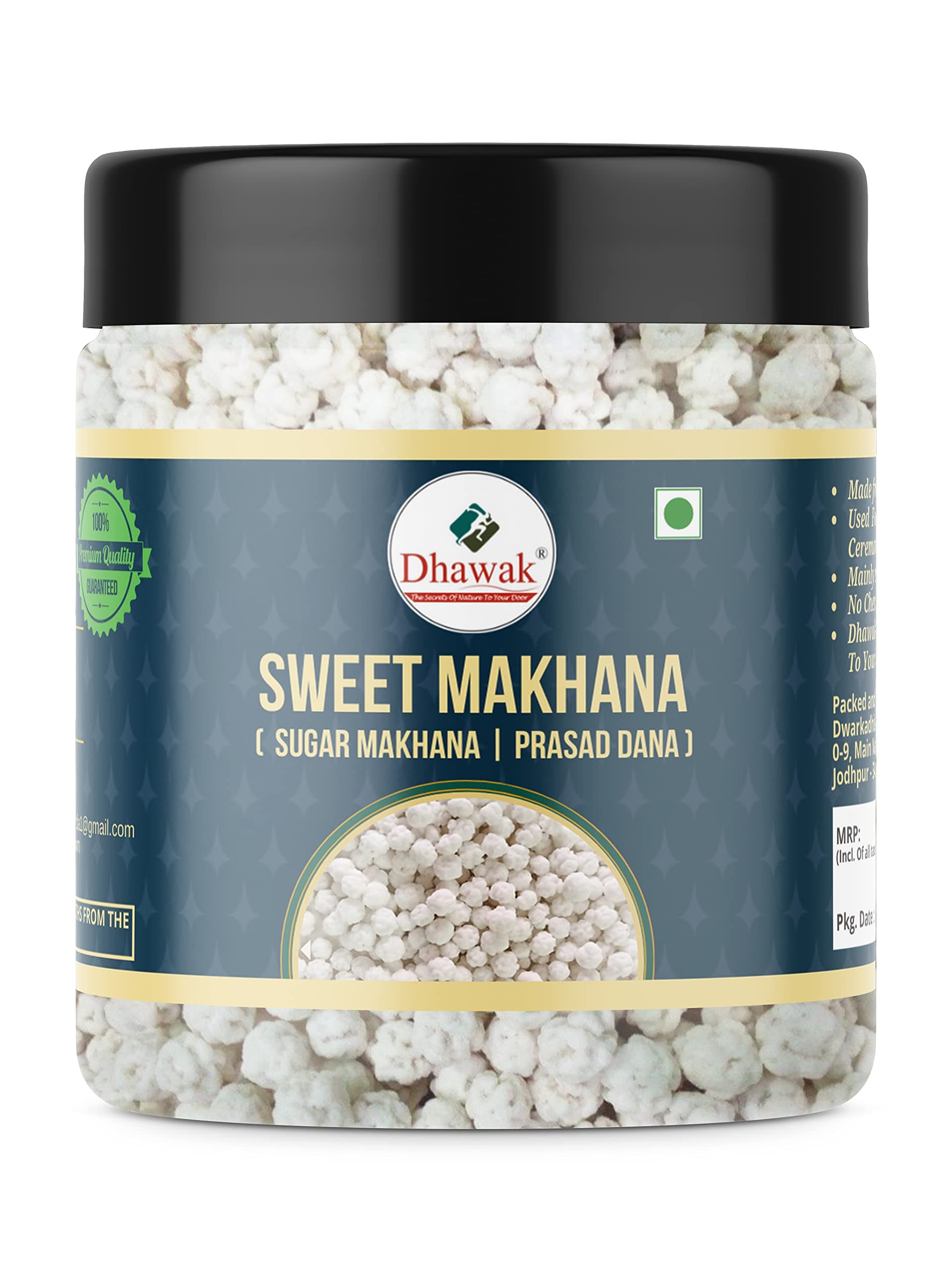 Dhawak Prasad Dana | Sweet MAKHANA Makundana | Rajasthani Sweet Sugar Balls | Traditional Prasad | Elechi Dana | Festival Sweets | Holy Offerings | Pure Prasad | Indian Sweets - 400 gm