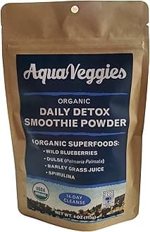 Detox Green Superfood Smoothie P | Organic Blueberry Powder, Spirulina, Atlantic Dulse Seaweed & Barley Grass Juice Powder — 14-Day Detox Cleanse (04 Ounce (Pack of 1))