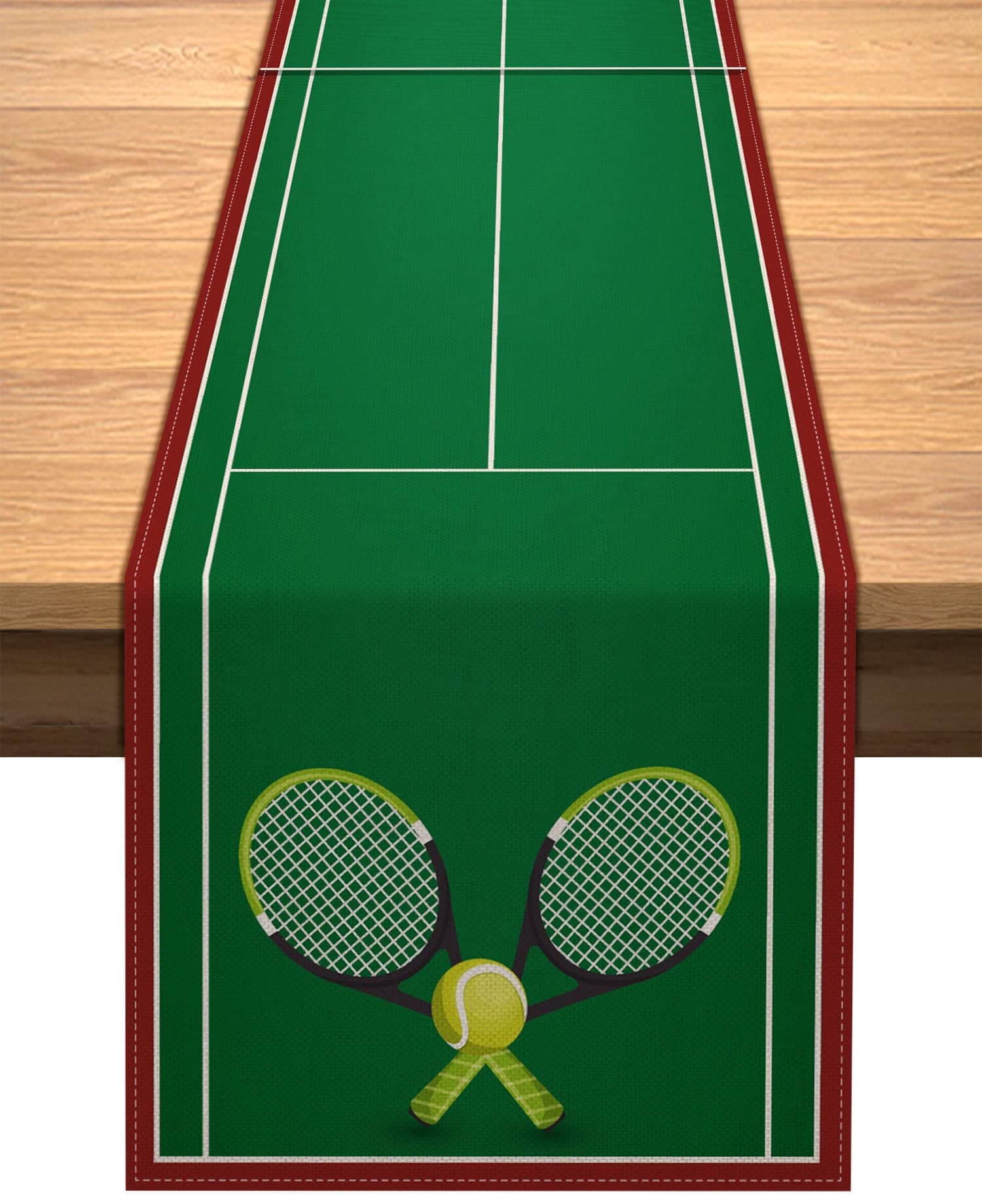 Vohado Tennis Court Table Runner for Tennis Themed Birthday Party Decoration Dining Room Kitchen Home Decor (13" x 72")