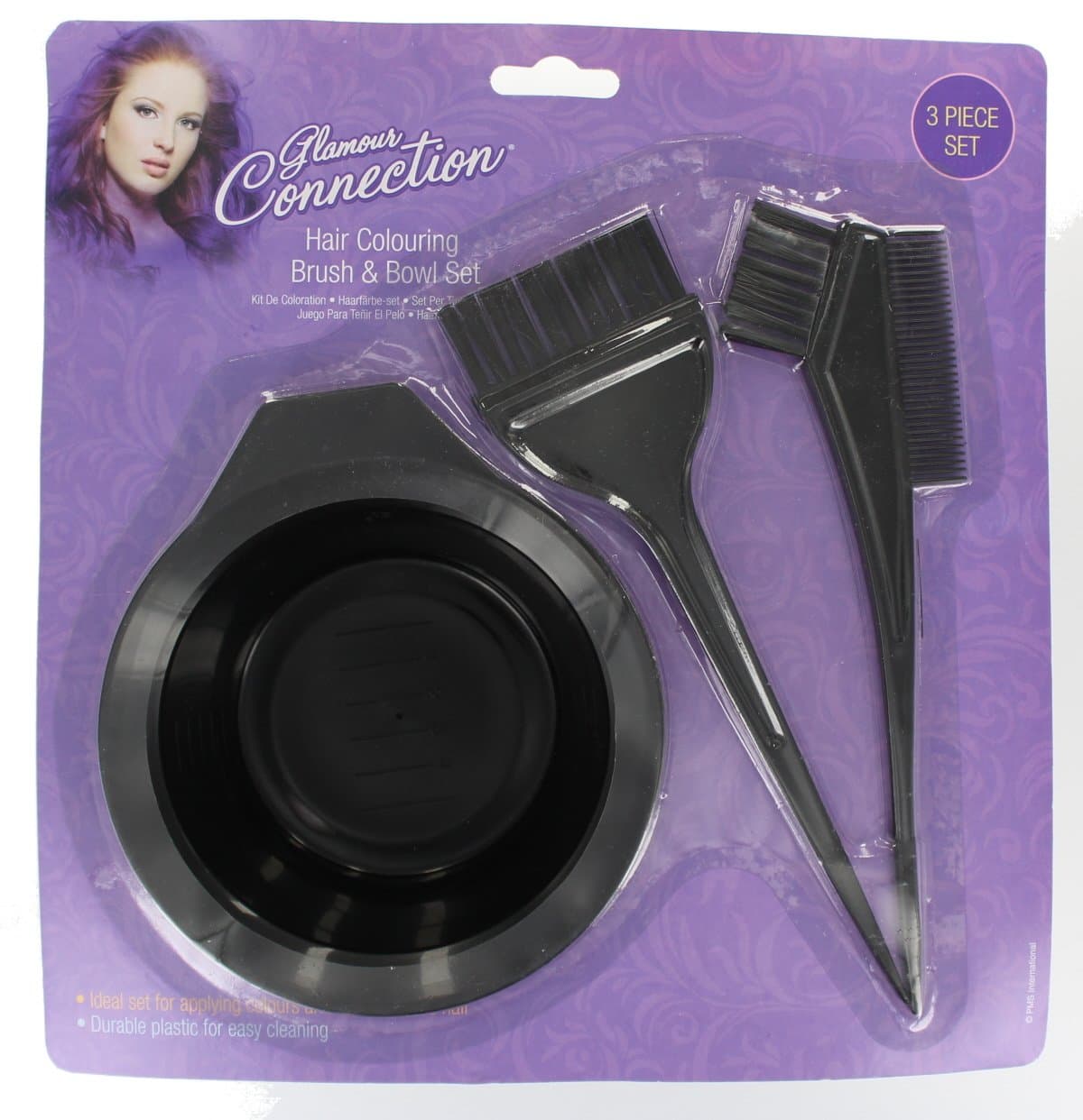 Glamour Connection Hair Colouring Brush and Bowl 3 Piece Set