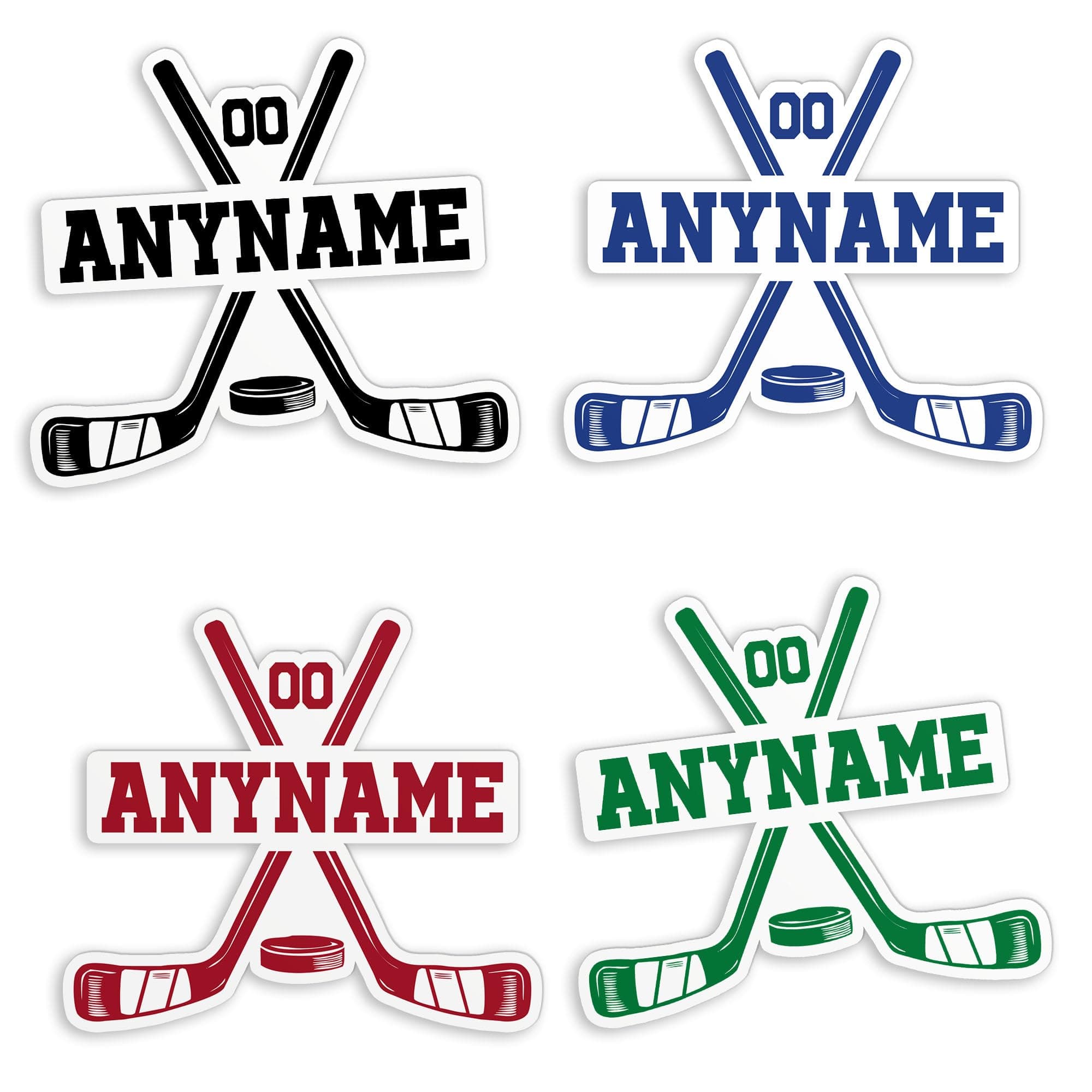 Custom Hockey Personalized Ice Hockey Name Number Stickers Hockey Stick Sport Lover Waterproof Die-Cut Vinyl Laptop Water Bottle Funny Car Birthday Hockey Team Gifts for Her Him Coach
