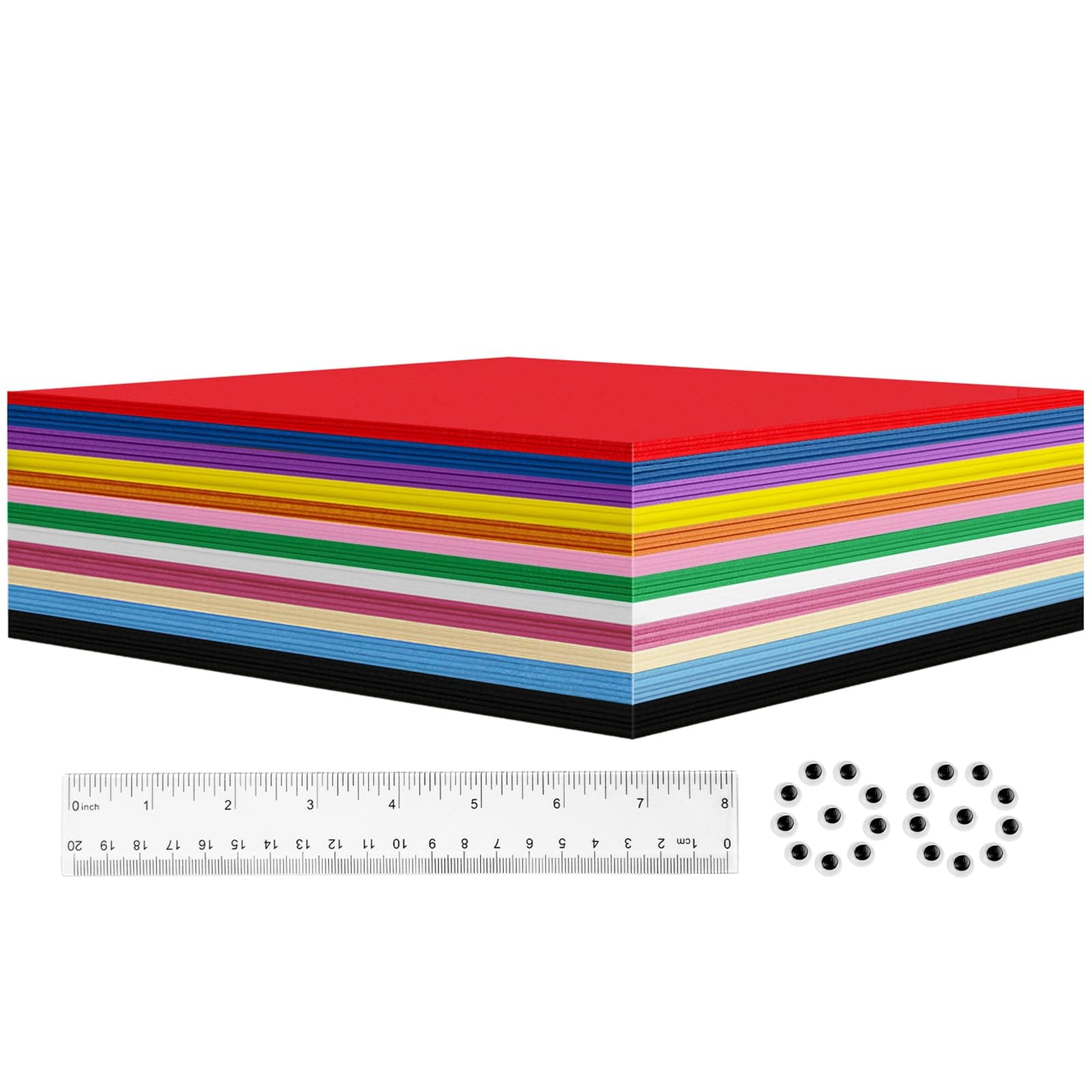 48 Pack EVA Foam Sheets, 11.8 x 7.87 in, 1mm Thick Foam Paper, Assorted 15 Colors for Arts and Crafts, Perfect for Art Projects and Cosplay