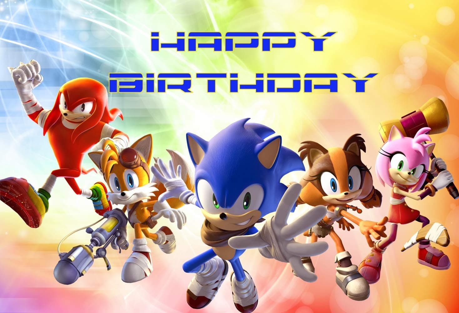 7x5ft Cartoon Sonic Photography Backdrop Kids Boy Baby Birthday Party Banner Supplies Cake Table Background Decoration Photobooth Props LF247