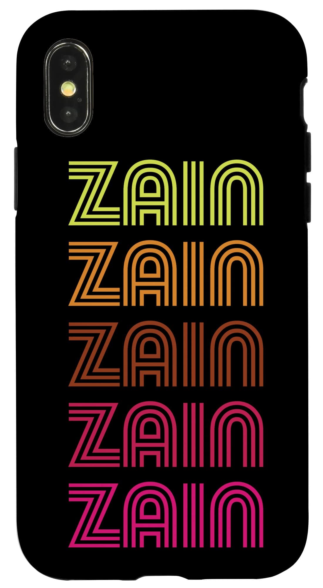 iPhone X/XS First Name Zain Funky Retro Vintage Disco Design Case