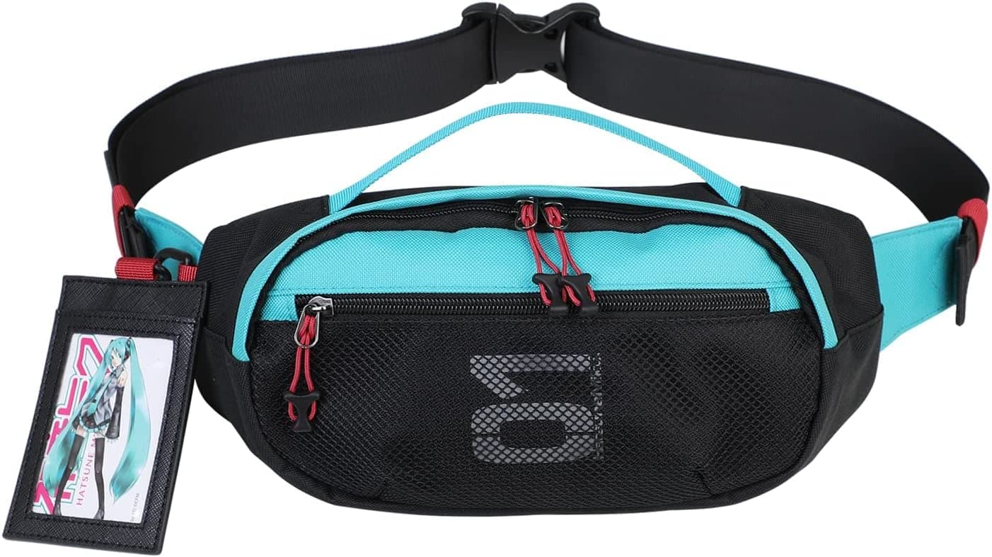 FIRE FIRST Hatsune Miku / Kagamine Rin / Len x Collaboration Waist bag, Green, W33×H16×D10（cm）, Hatsune Miku / Kagamine Rin / Len