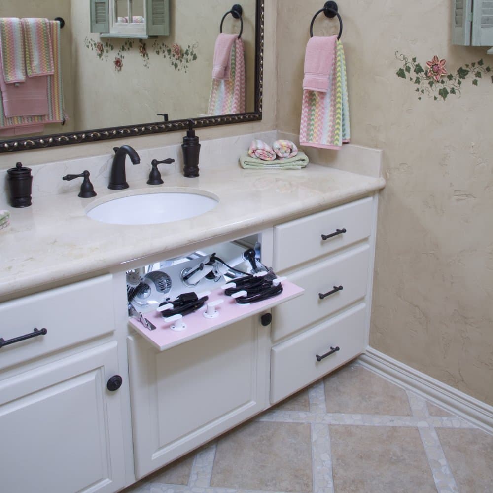 Hidden Curling Iron, Flat Iron, Hair Dryer Holder (VVS+)