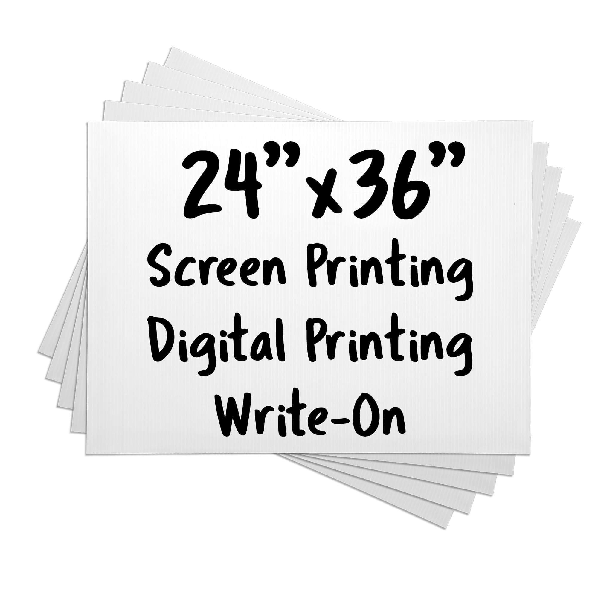 VIBE INK 24x36 Yard Signs White 4mm Fluted Plastic Poster Boards Waterproof, Print-Ready Blank Surface (8)