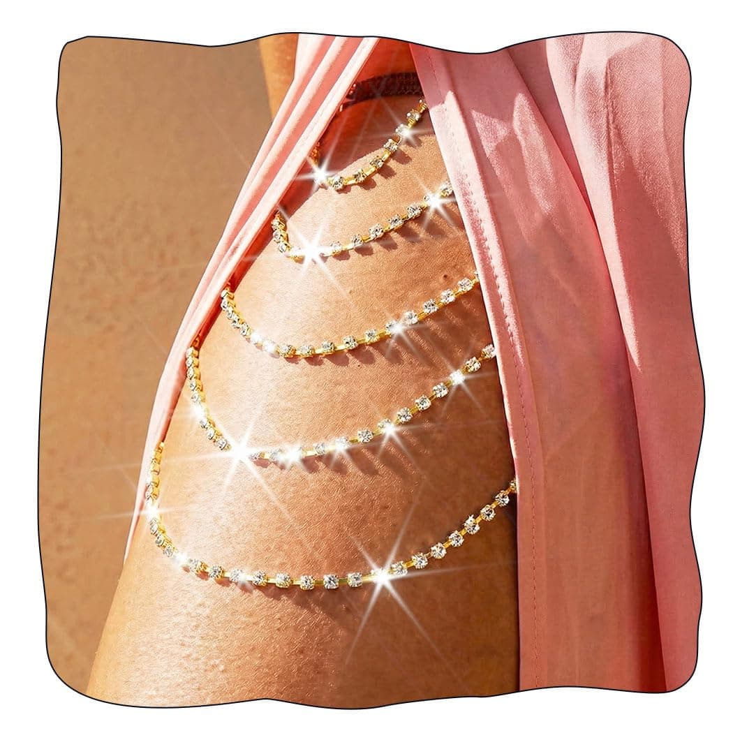 Leg Jewelry Thigh Rhinstone Garter Belt Body Chain for Women