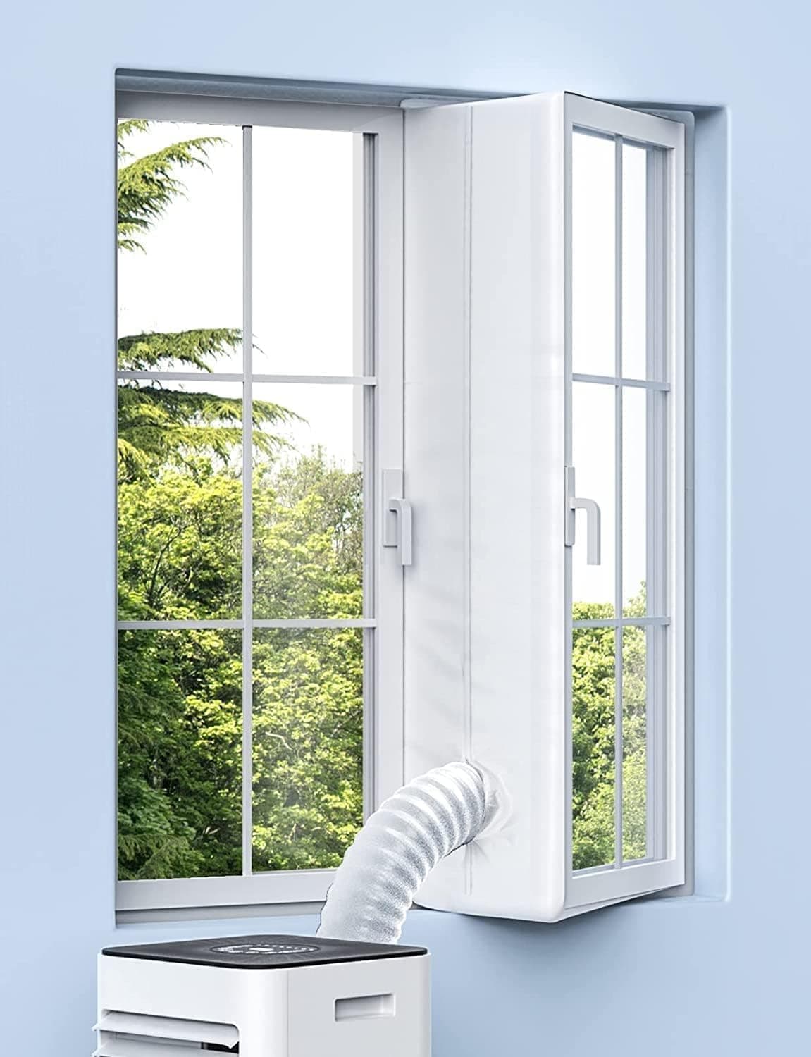 Upgrade Portable AC Window Seal - Casement Window Air Conditioner Seal works with Mobile Air-Conditioning - Keep Hot Air Out - Keep House Cool, Easy to Install and Detachable-118"（300CM）