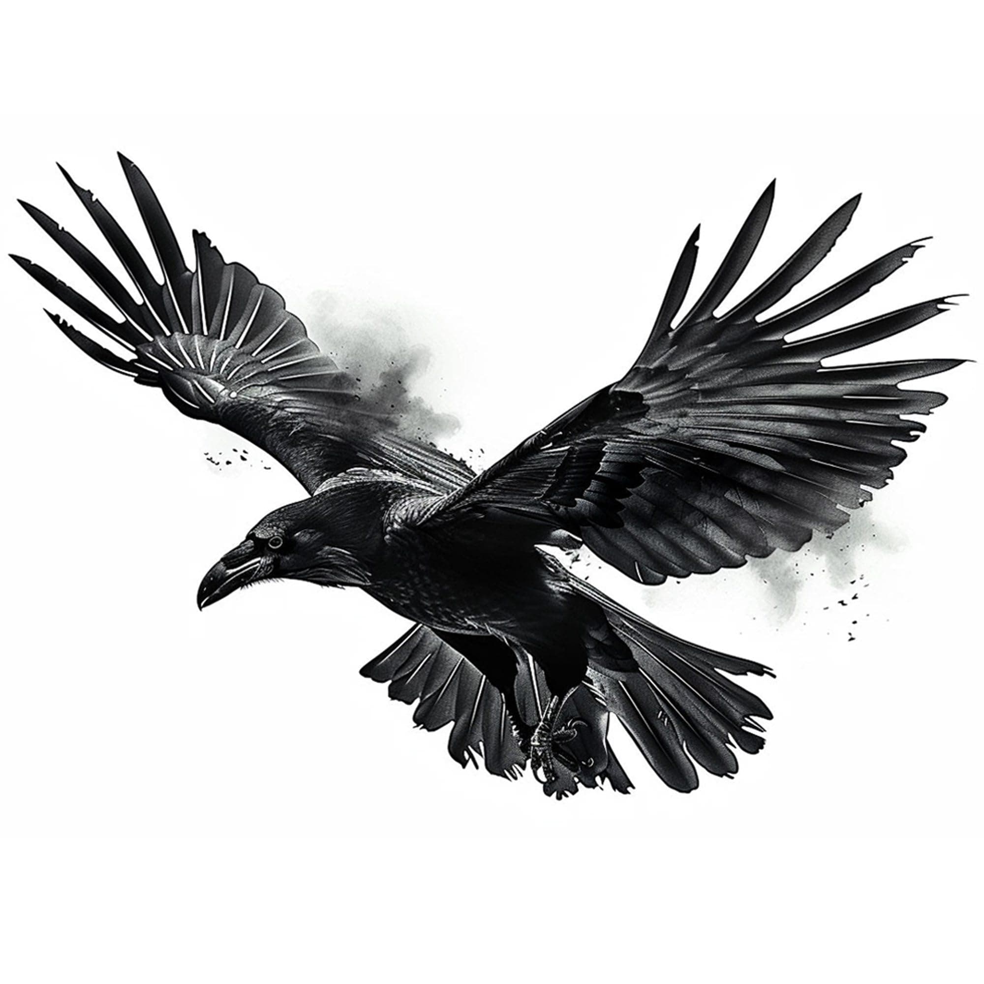 6 sheets Temporary Tattoos Raven Tattoos Crow Fake tattoos for Men Women Neck Arm Chest