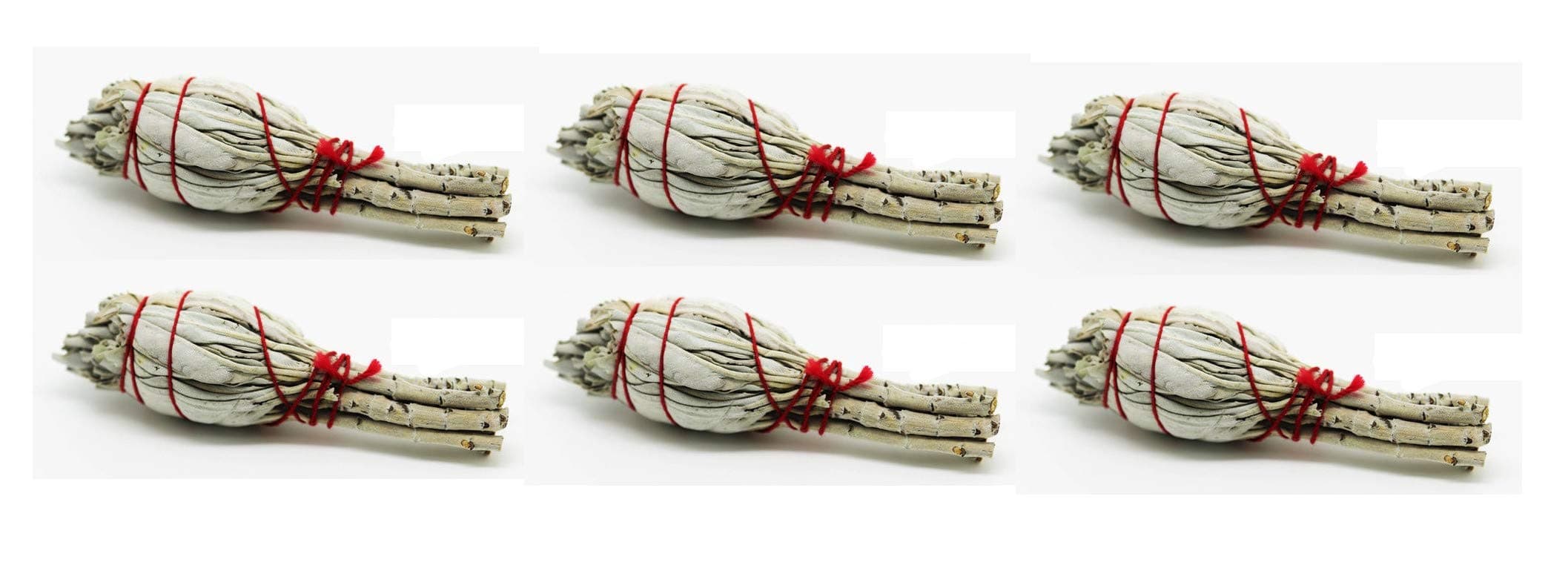 6 x Californian White Sage Smudge Stick Mini (Approx 3.5 inches, 8cm) Meditation Incense Ceremony