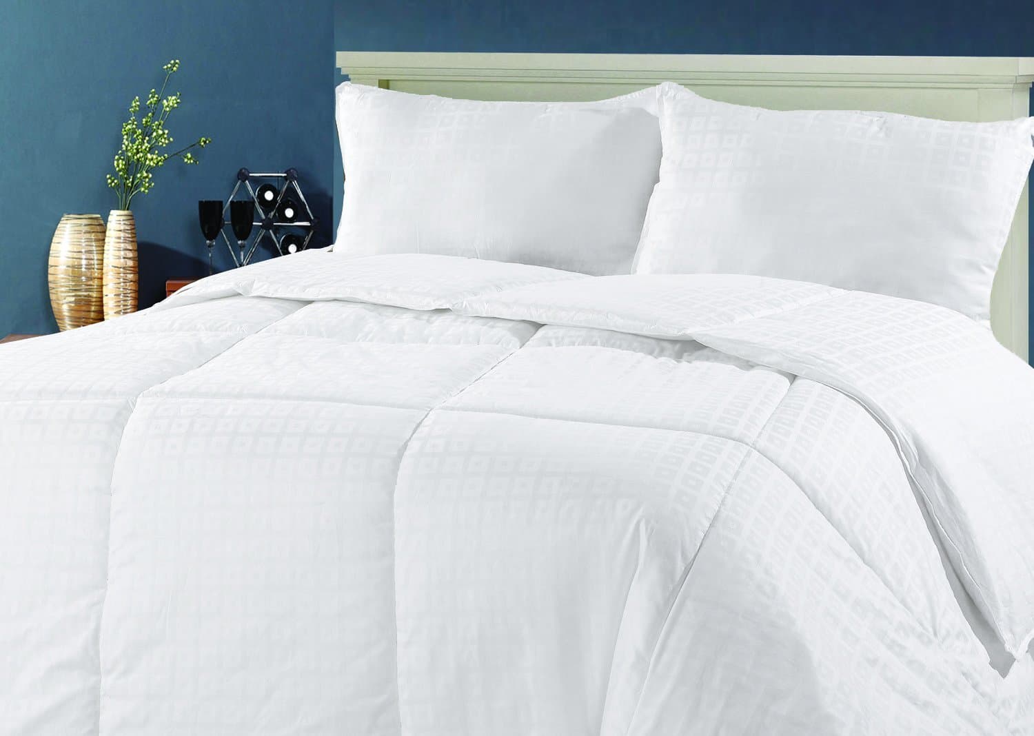 EverydaySpecialcom 100% Australian Wool Premium Extra Weight Cotton Jacquard Comforter Full Size