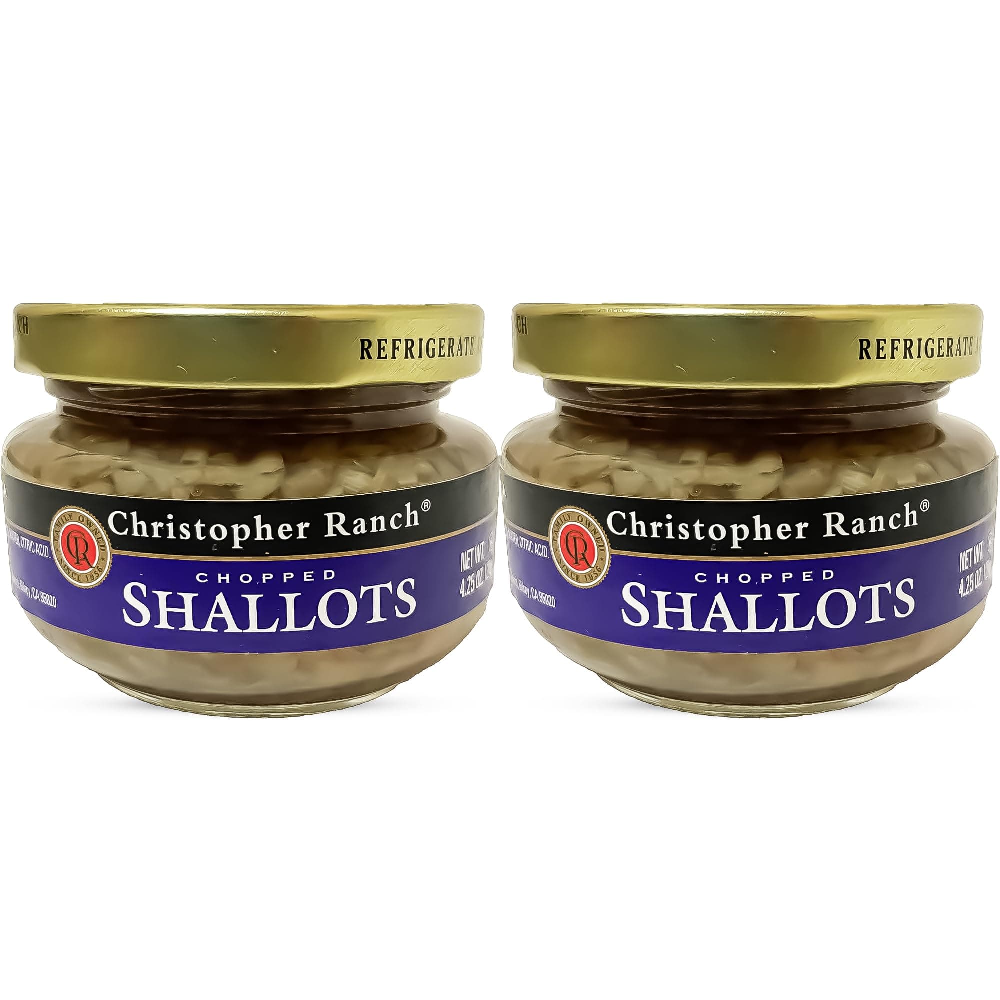 Christopher Ranch Chopped Shallots in Water – Award-Winning Gilroy California Farm | Premium Aromatics Chopped Shallots Fresh for Soups, Stews and Sauces | Rich in Flavor - 4.25 Oz (Pack of 2)