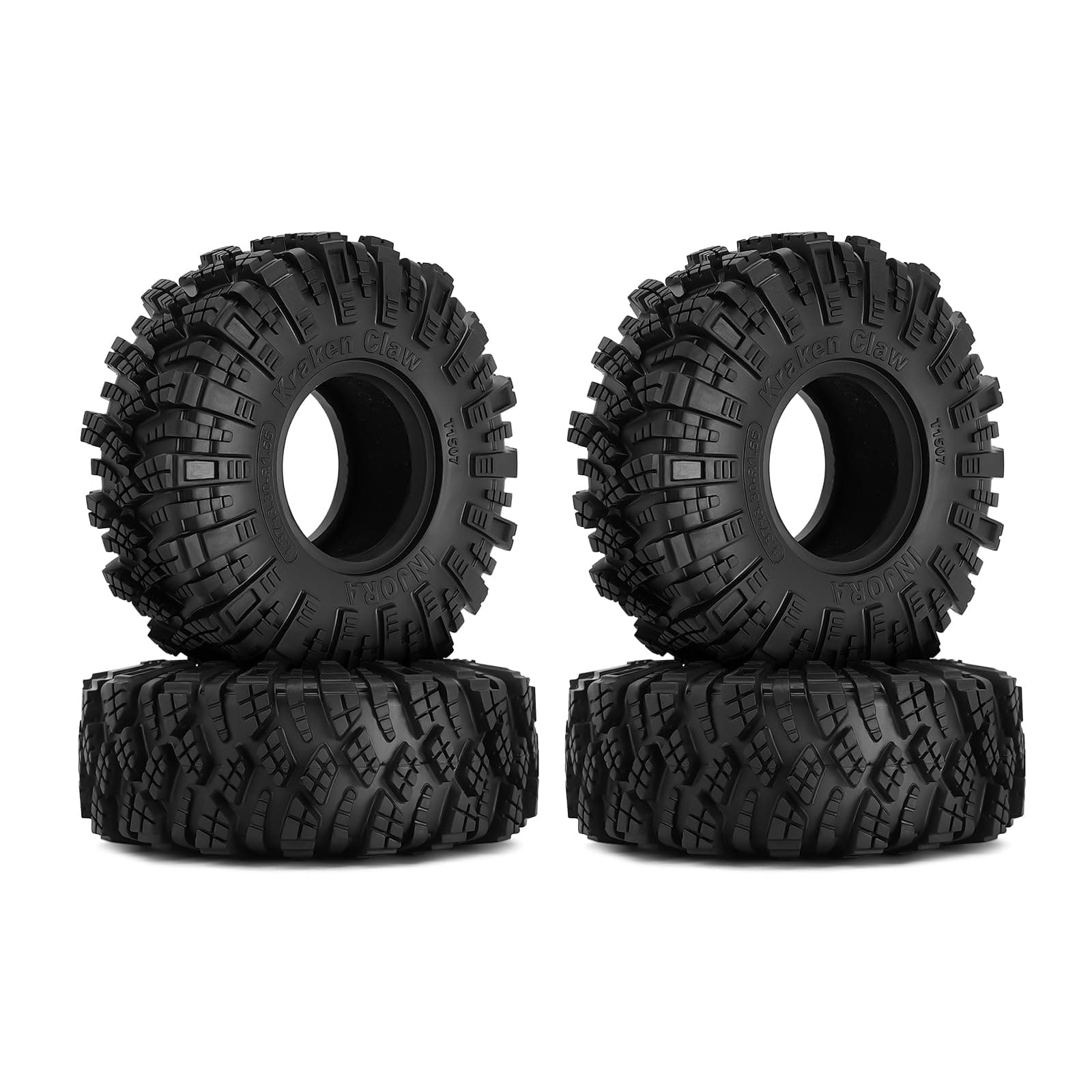 INJORA 1.55" Mud Terrain Tires - Kraken Claw Wheel Tires for Axial AX90069 UTB18 MST JIMNY RC Crawler Car(T1507)