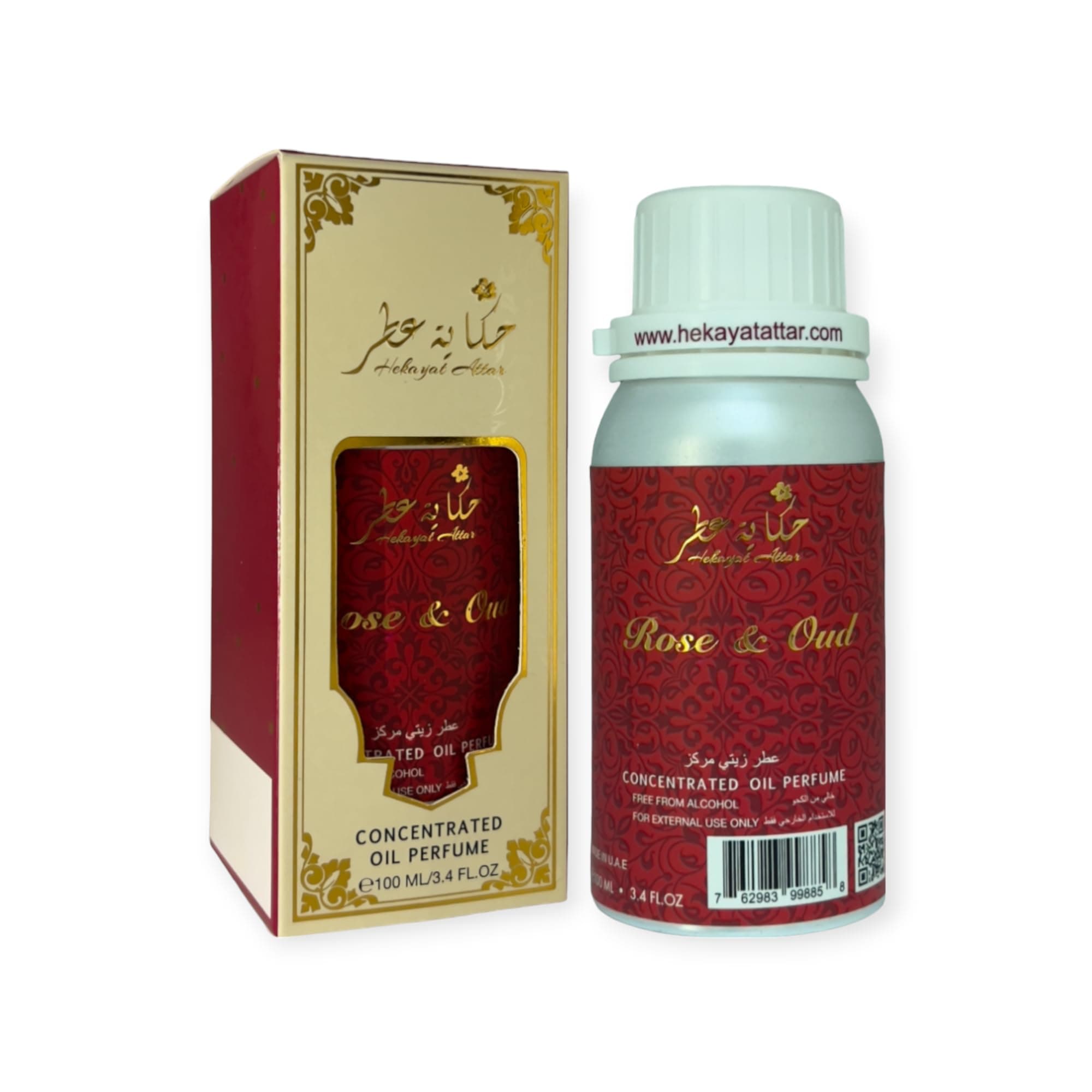 ROSE & OUD 100ML CONCENTRATED PERFUME OIL by Hekayat Attar