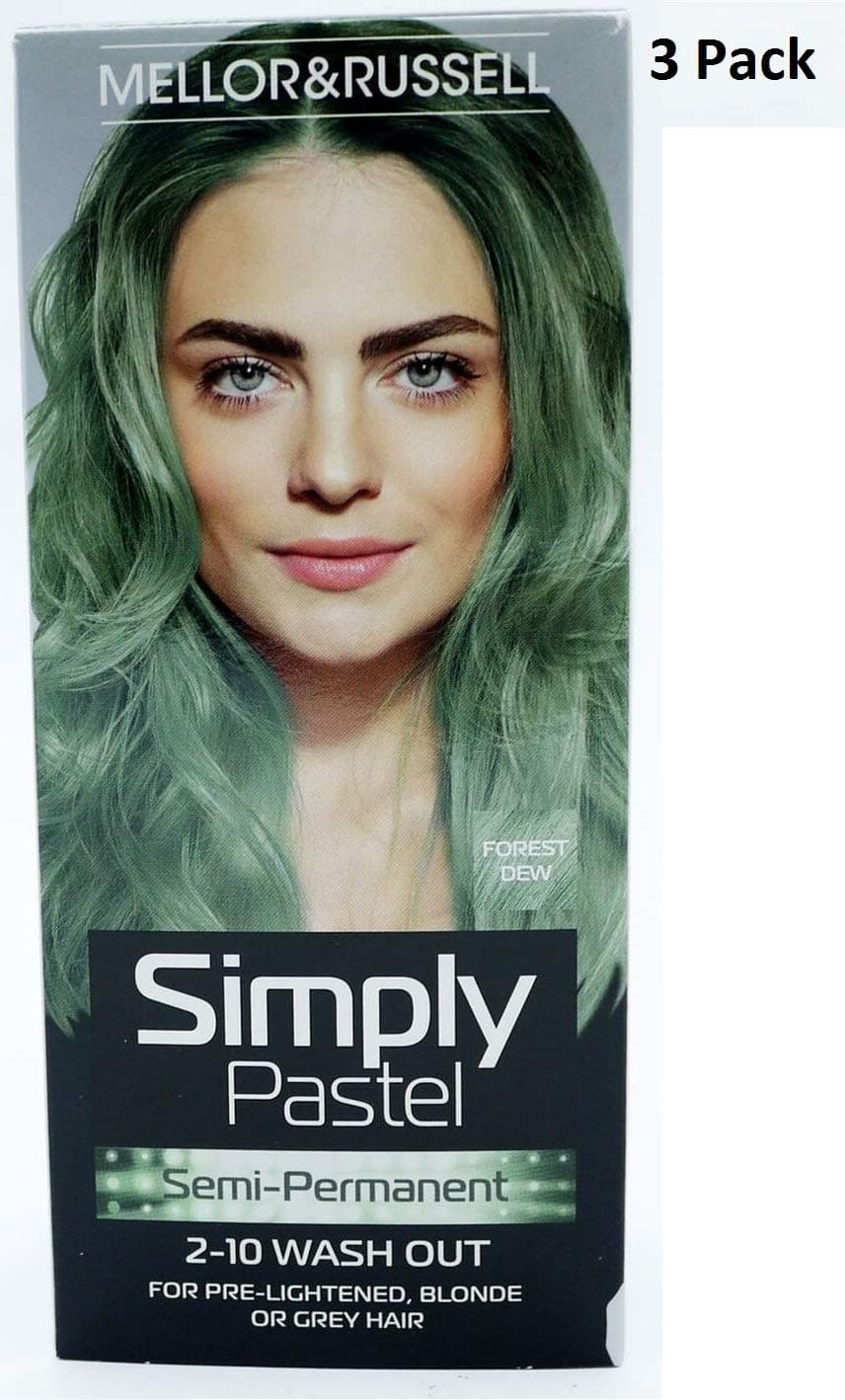 3 x Mellor & Russell Simply Pastel Semi-Permanent Hair Colour - Forest Dew