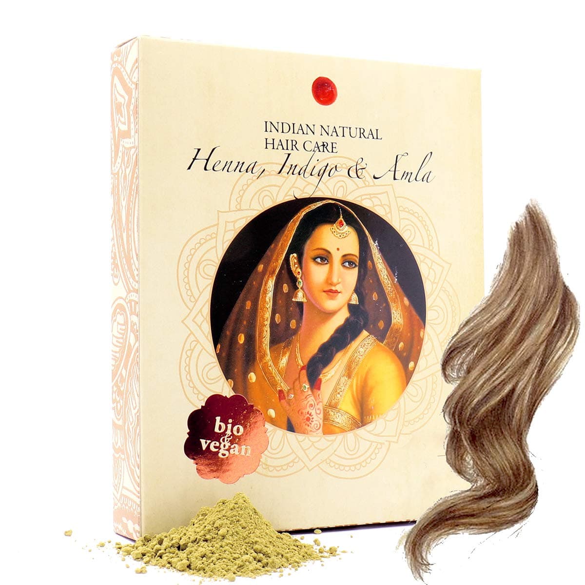 Henna, Indigo & Amla Powder - Light Brown Hair Dye - Fresh & Pure Organic - 7oz -