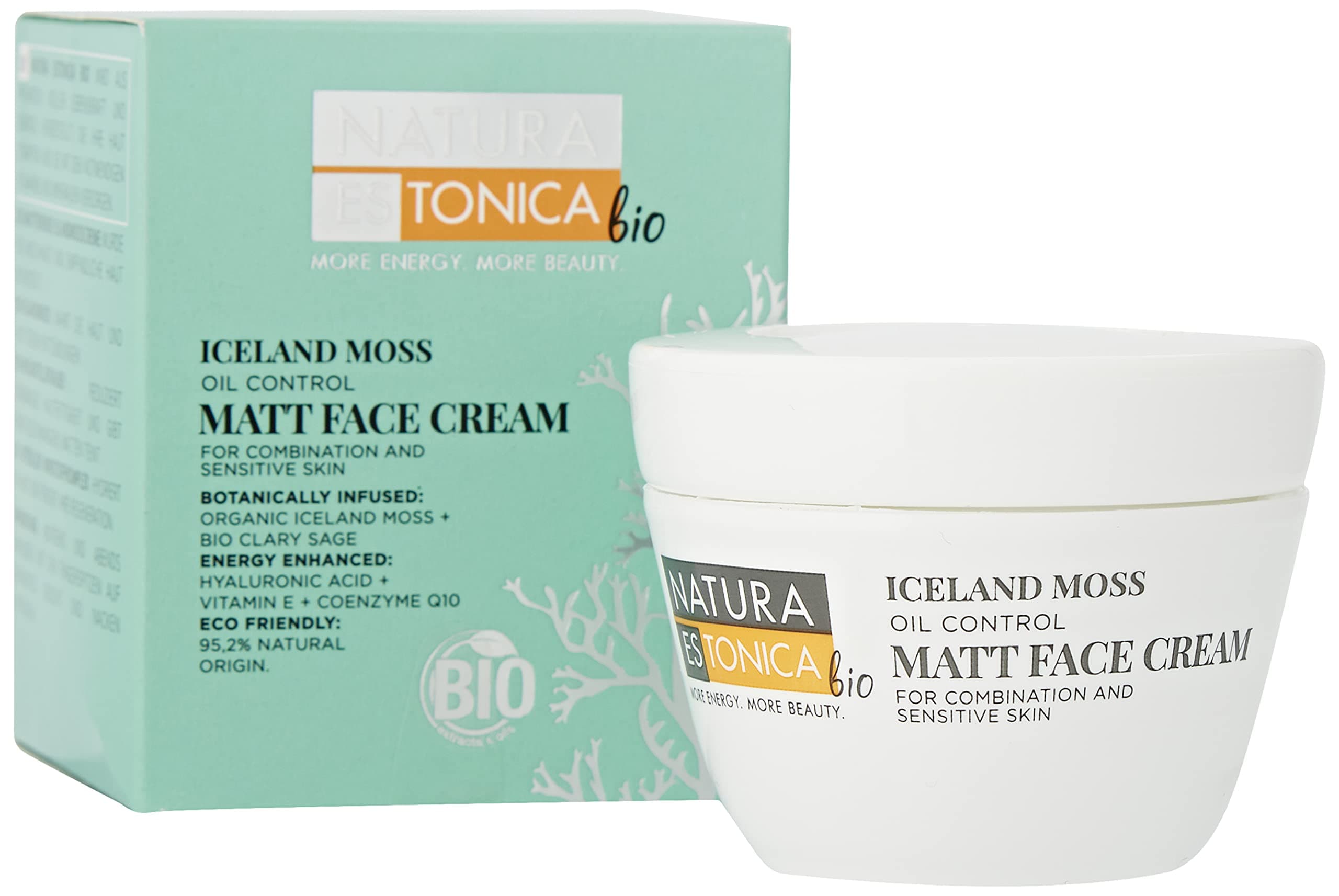 Natura Estonica Bio Face Cream Combination & Sensitive Skin Iceland Moss Oil Control 50ml