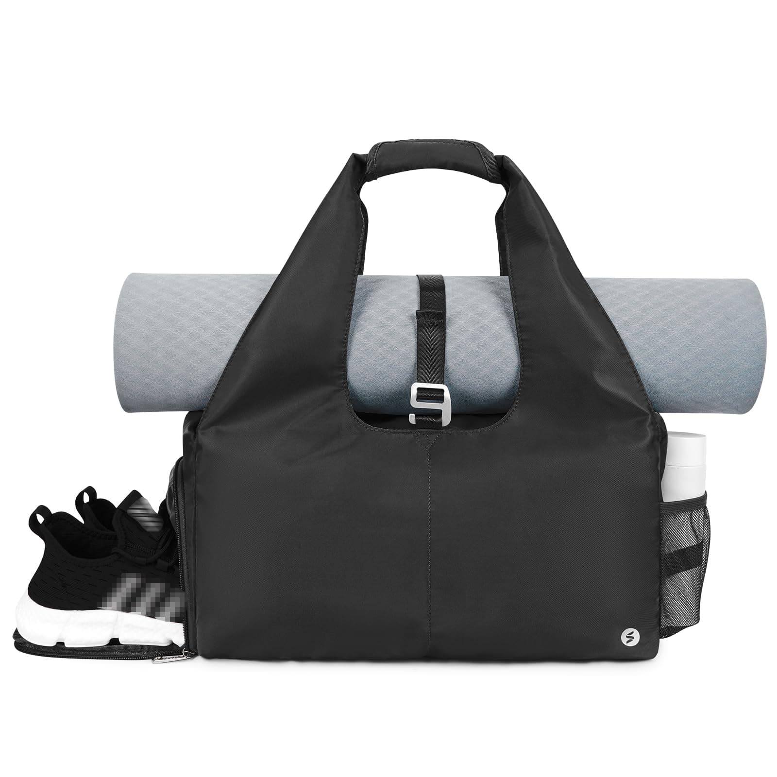 Yoga Gym Bags for Women with Shoes Compartment & Wet Dry Storage Pockets & Adjustable Yoga Mat Holder, Patent Pending