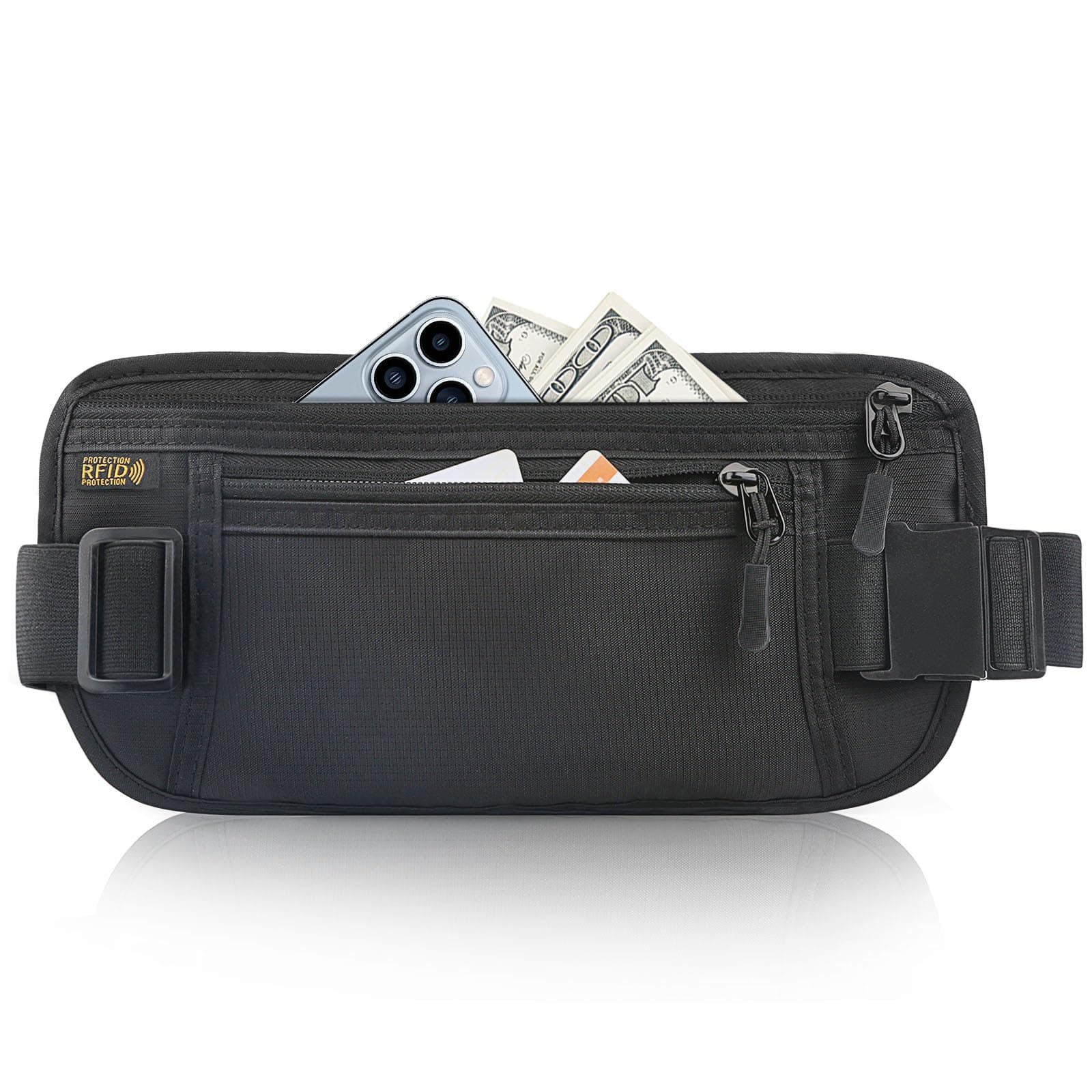 Money Belt For Travel Hidden Passport Holder Men/Women Travel Wallet Hidden Pouch Under Clothes To Protect Your Information And Money Travel Fanny Pack Bag