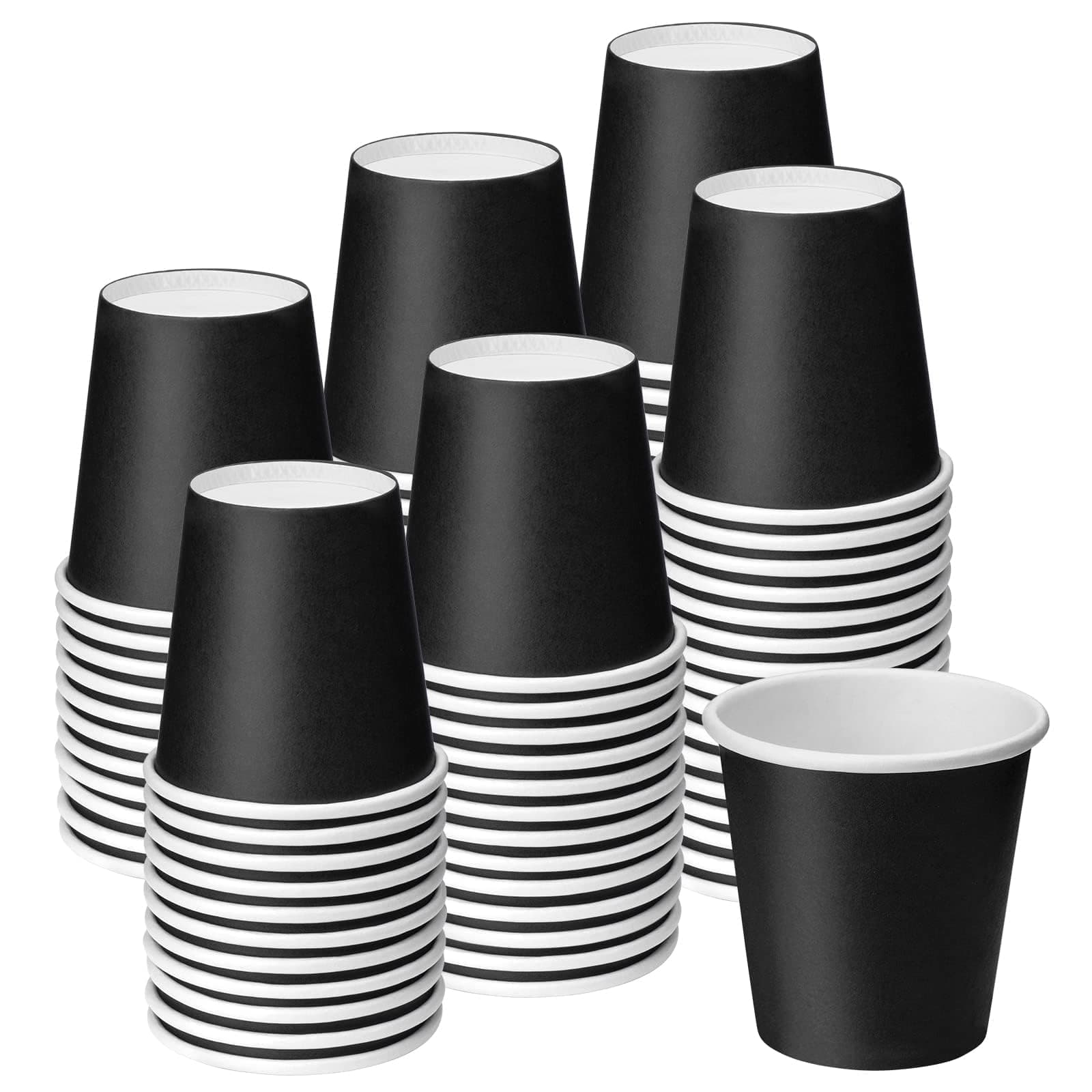 100 Pack 3 oz Disposable Paper Cups, Black Bathroom Cups, Disposable Mouthwash Cups, Small Paper Cups for Bathroom Travel Picnics