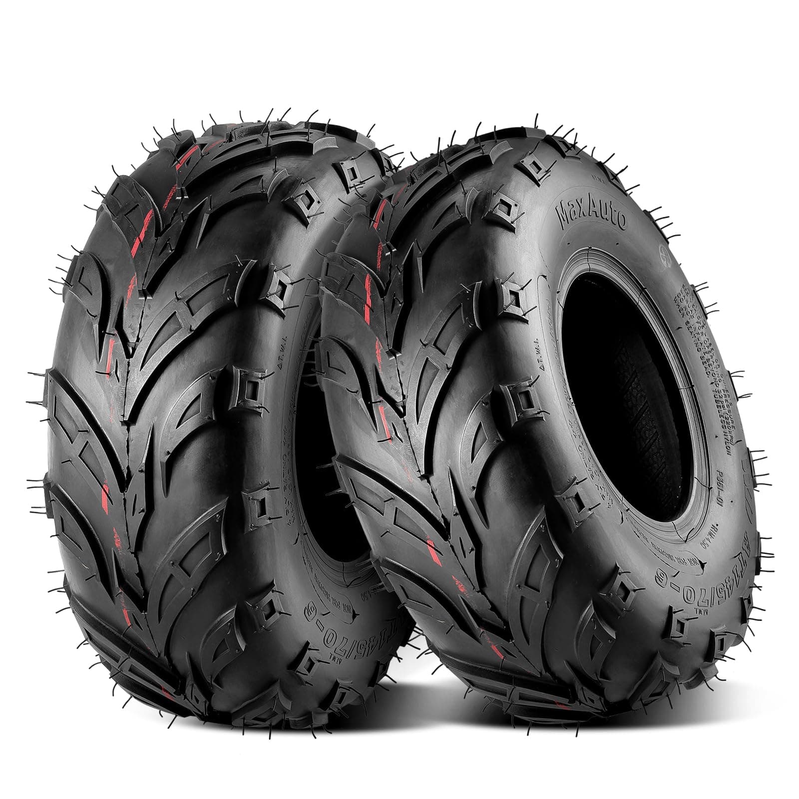 MaxAuto 145 70-6 Tires ATV, 145/70-6 Tubeless Go Kart Mini Bike Tires, 4PR, Pack of 2