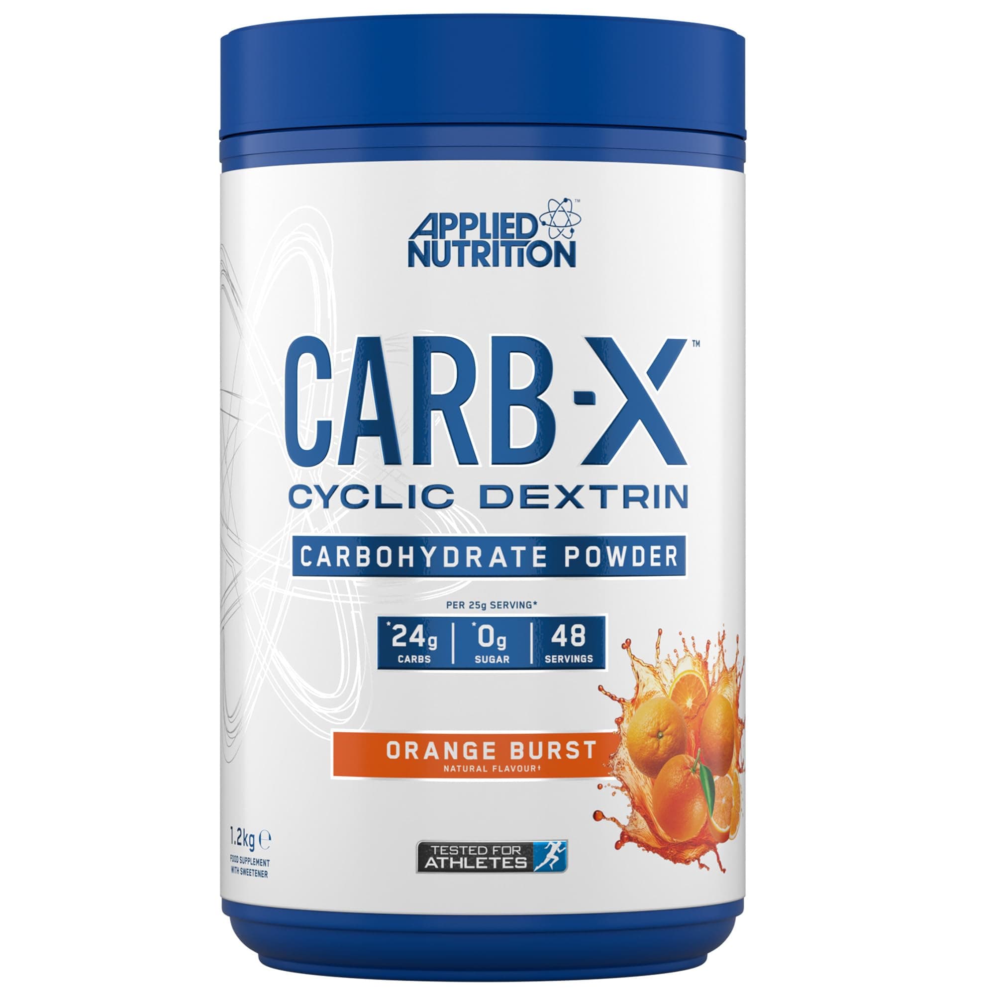 Applied Nutrition Carb X Highly Branched Cyclic Dextrin Carbohydrates, Intra & Post Workout Carbs Powder, Fuel Training & Recovery, Vegan, Gluten Free, Sugar Free, 1.2kg 48 Servings (Orange Burst)