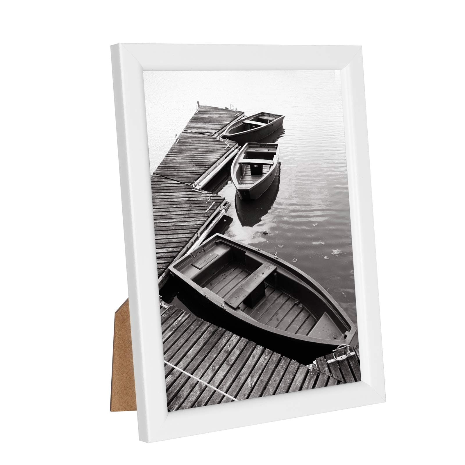 Giverny 5x7 Picture Frames, White Photo Frames with Glass for Wall or Tabletop Display, Simple Design Glossy Finish Frame Perfect for Home Office Hotel and Various Ceremonies Parties