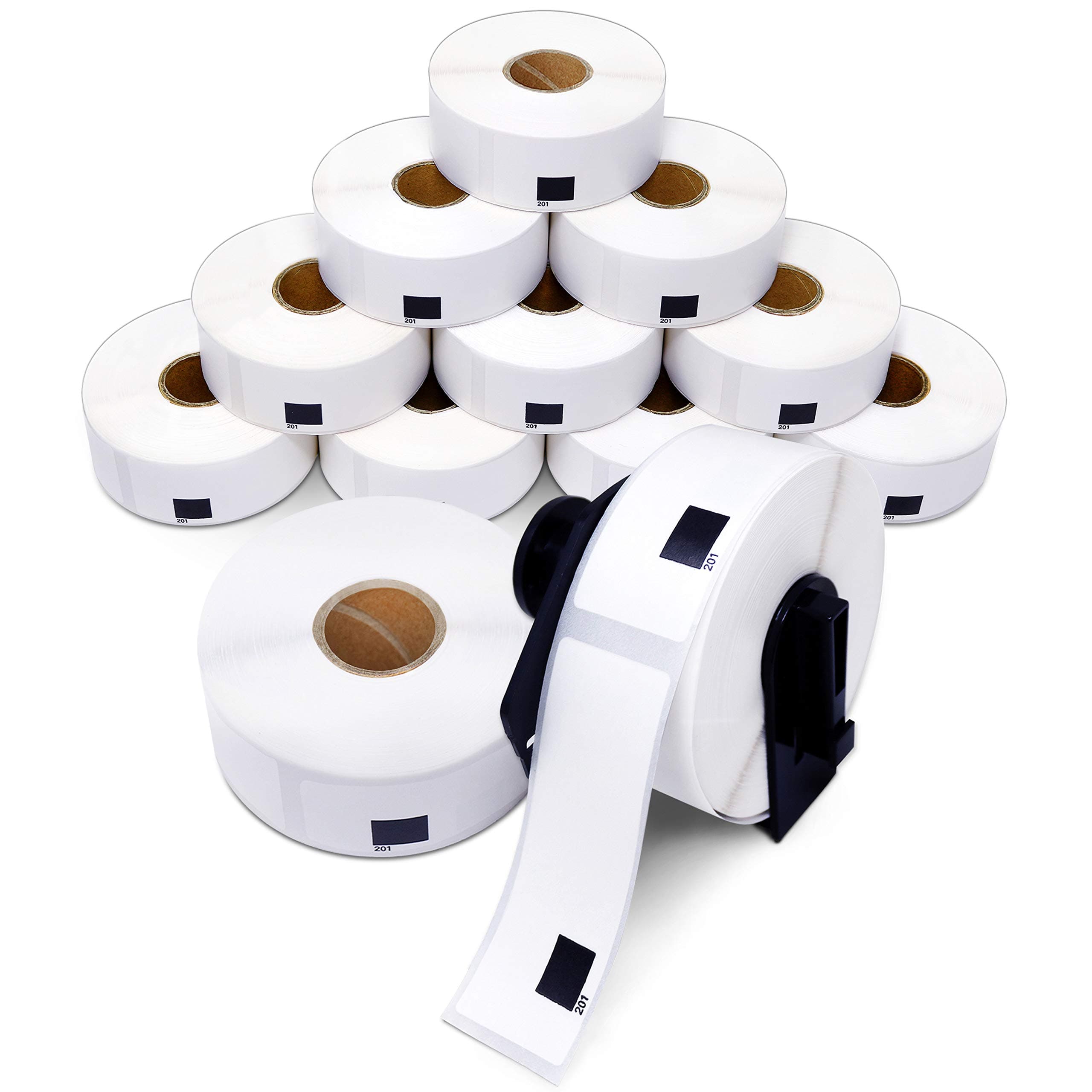 Aegis Adhesives - 1.1" X 3.5" Replacement for Brother DK-1201 (12 Rolls, 1 Frame) Direct Thermal Address and Barcode Labels - Compatible with QL Label Printers
