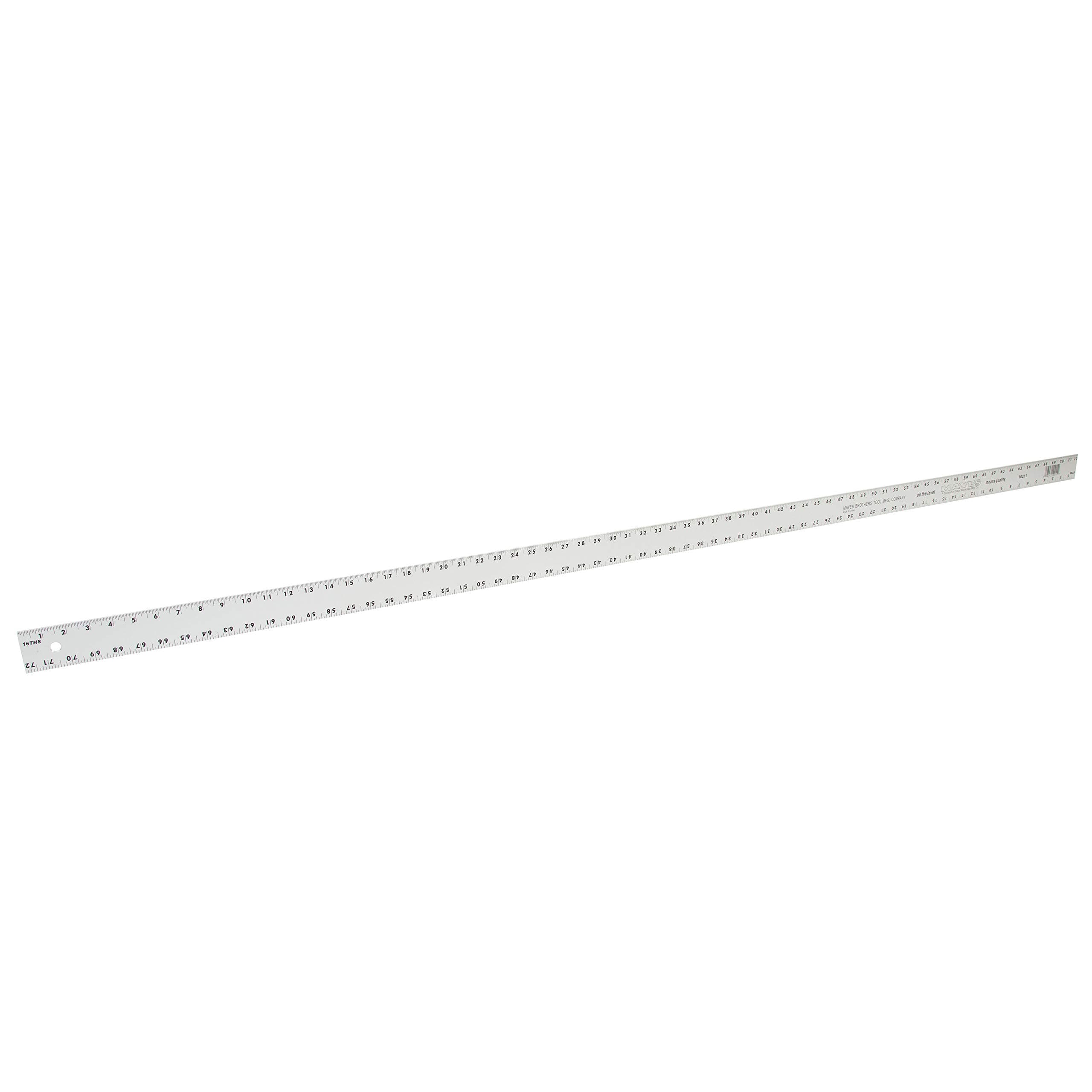 Mayes 10211 72 Inch Straight Edge Aluminum Ruler, Heavy Duty 72 Inch Ruler with Metric and Standard Measurements, Extra Thick Precision Straight Edge