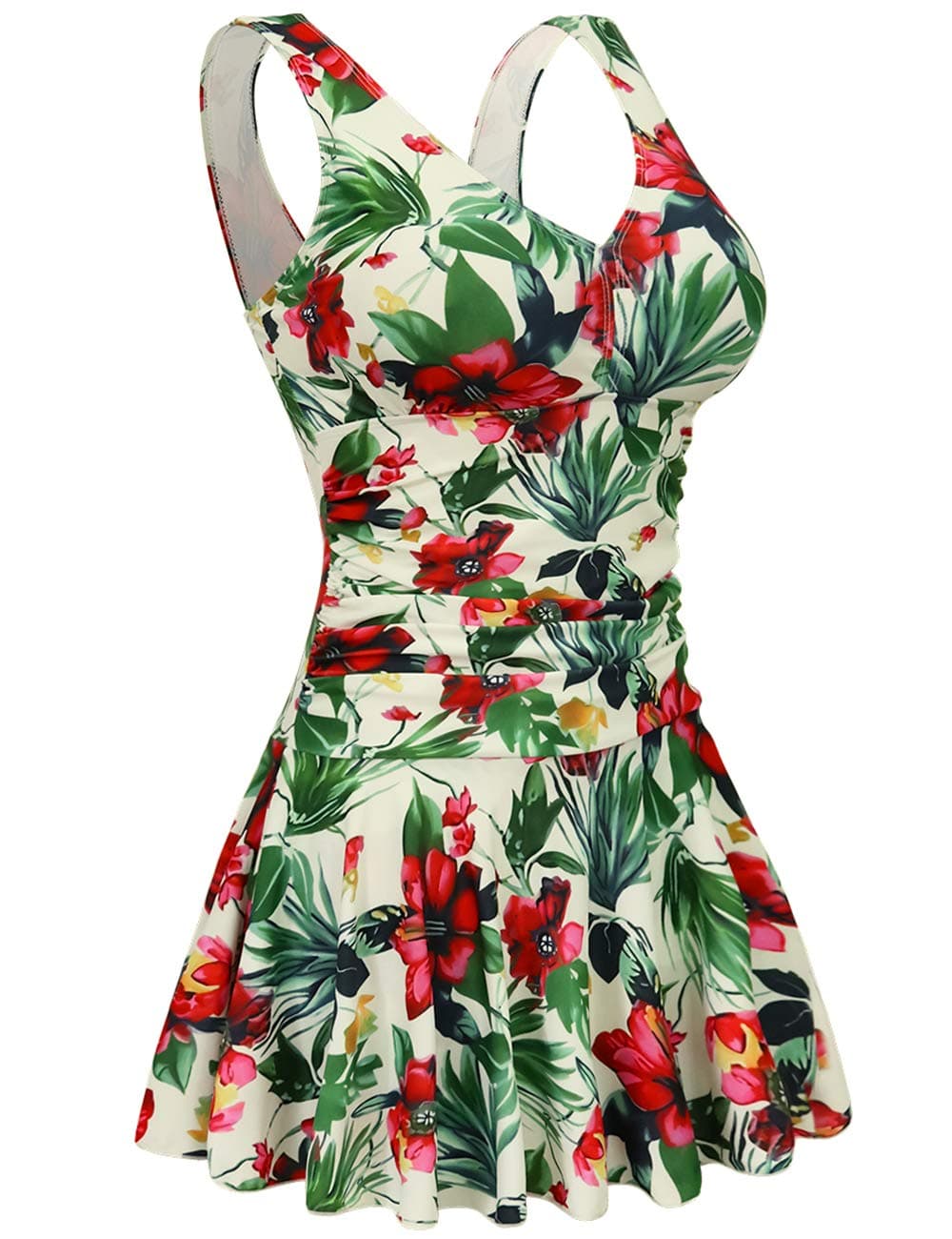 AONTUS Women's One Piece Plus Size Swimsuits Tummy Control Swimwear Bathing Suits