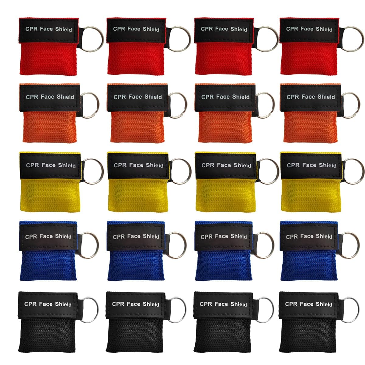 20pcs/Pack New Red CPR Face Shield with Keychain Kit One-Way Valve CPR Breathing Barrier for First Aid or AED Training