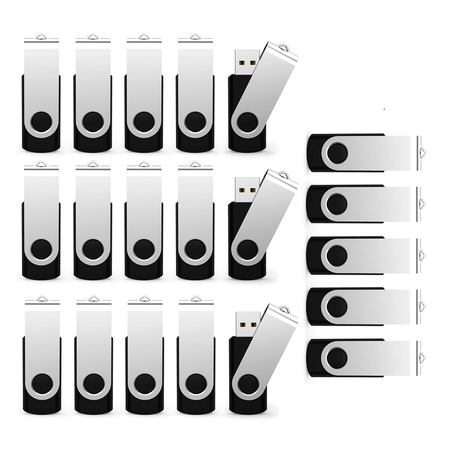 USB Flash Drive 8GB 50 Pack, Bulk USB 2.0 Thumb Drives Swivel Memory Stick Jump Pen, 8 Gig 50 Pieces