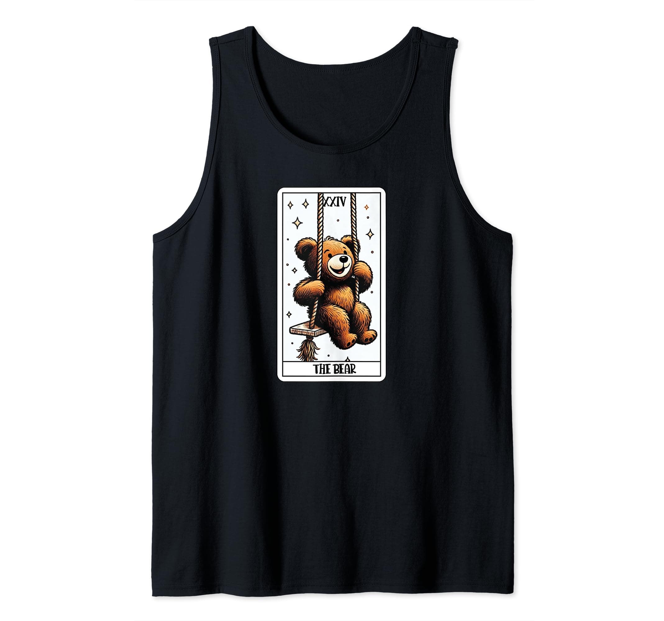 Old Man and the TsJoyful Teddy Bear Tarot Card - Cute Teddy Bear on a Swing Tank Top