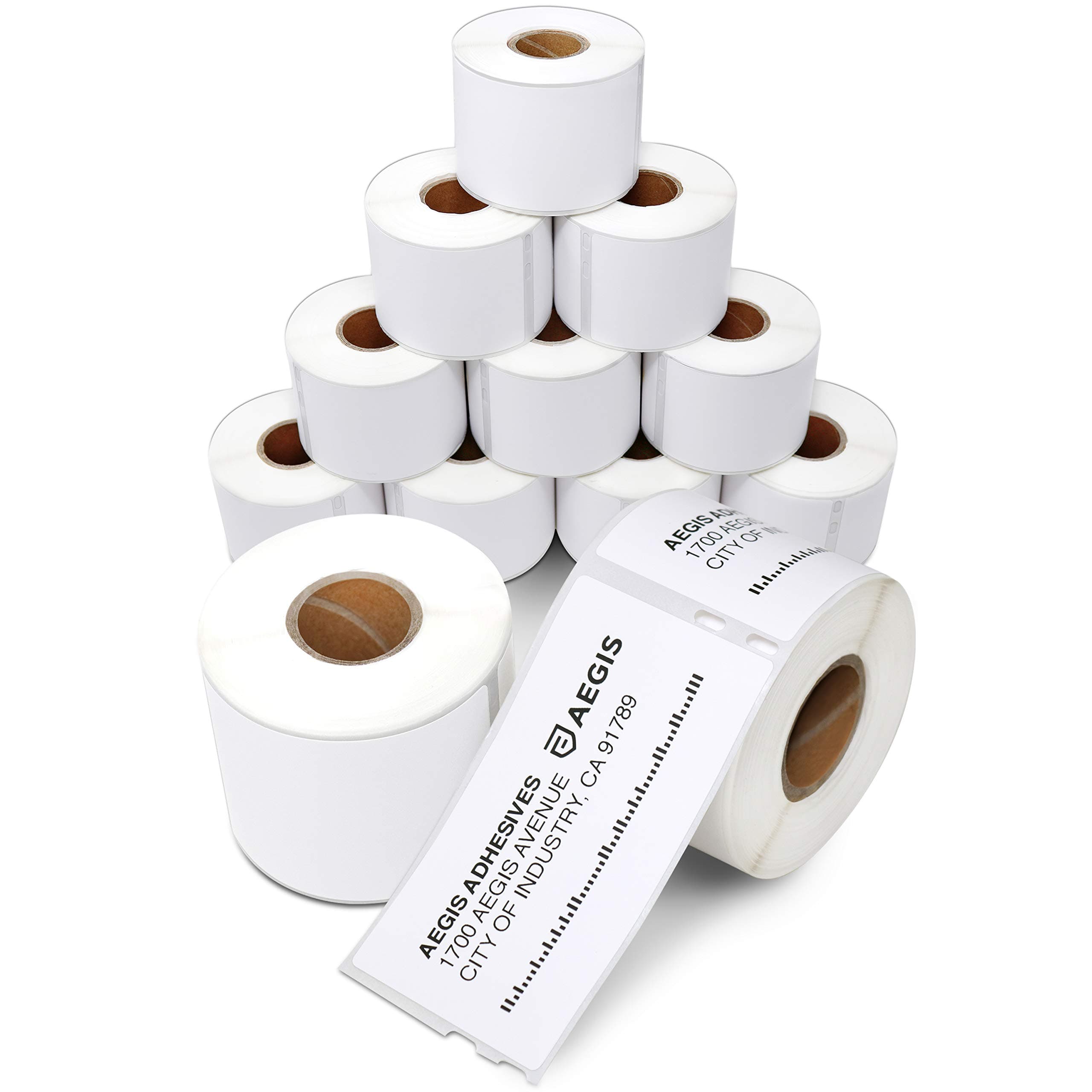 Aegis Adhesives - Replacement for DYMO 30323 (12 Rolls, 2640 Labels) 2 1/8" X 4" Direct Thermal Shipping Labels - Compatible with LabelWriter 450, 450 Turbo, 4XL Printers (NOT 550, 5XL)