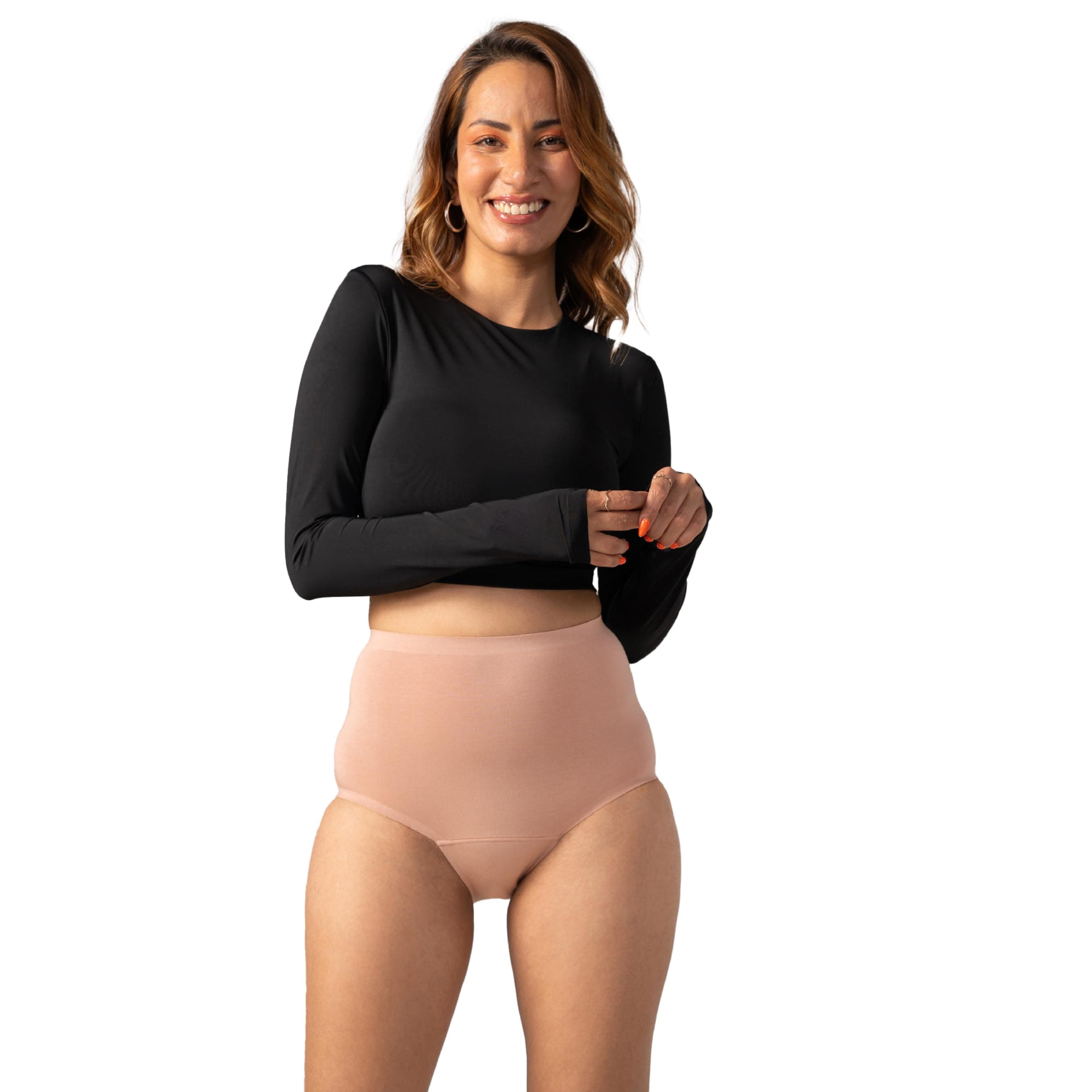 MahinaModal Period Panty for Girls & Women - Rosy Beige, No Pads Required, High-Waist, Reusable, Leakproof, No Rashes