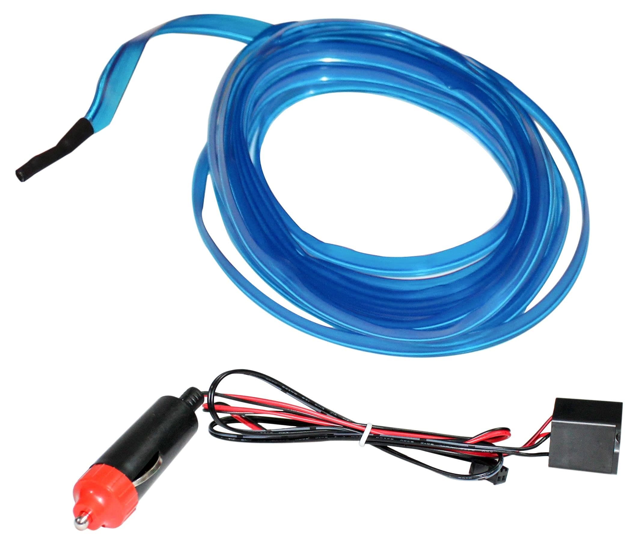 Miwings Car Interior EL Wire Ambient Glow Neon LED Light String Rope Tube (Ice Blue 5 Meter) (MW-EL-Wire-Blue)