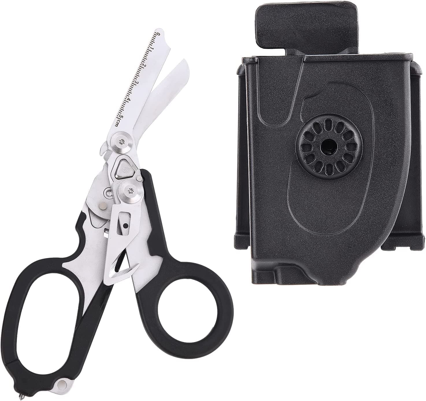 6 in 1 Emergency Response Shears, 6 Functions Scissors with Strap Cutter and Glass Breaker, Portable Pocket Multi Tool with Utility Holster