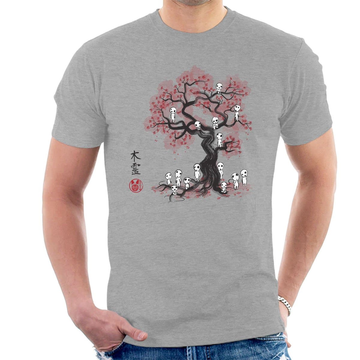 Princess Mononoke Forest Spirit Sumi E Men's T-Shirt Apparel