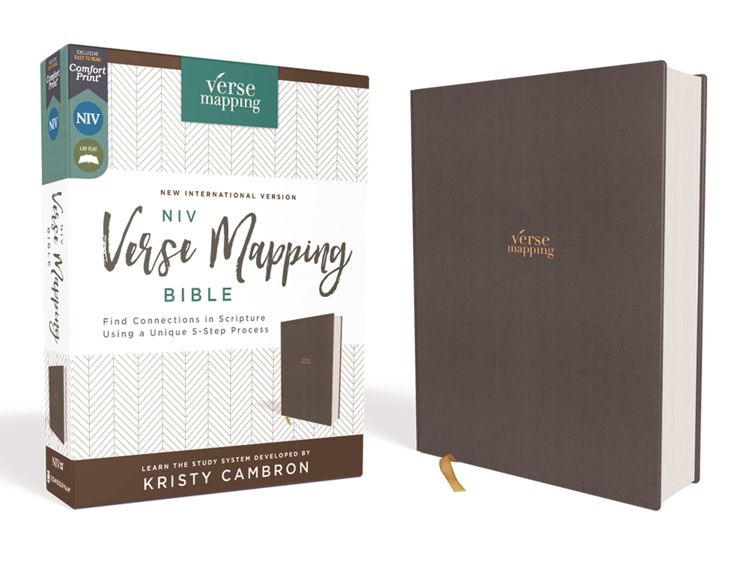 NIV, Verse Mapping Bible, Cloth over Board, Gray, Comfort Print: Find Connections in Scripture Using a Unique 5-Step Process Hardcover – January 26, 2021