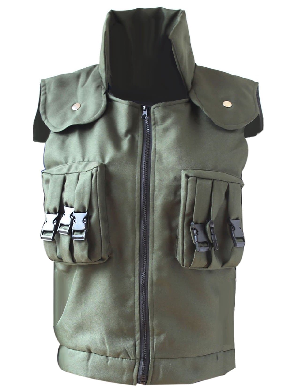 Halloween Cosplay Costume Mens Green Thick Vest Blue Flocking Hoodie Sets