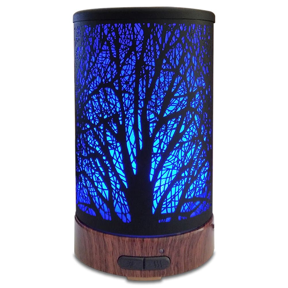 BCKAKQA Essential Oil Diffuser 100ML Cool Mist Ultrasonic Diffusers Humidifier 7 Color Changing Low Water Auto Shut-Off Aromatherapy Diffuser for Bedroom Spa Home Office