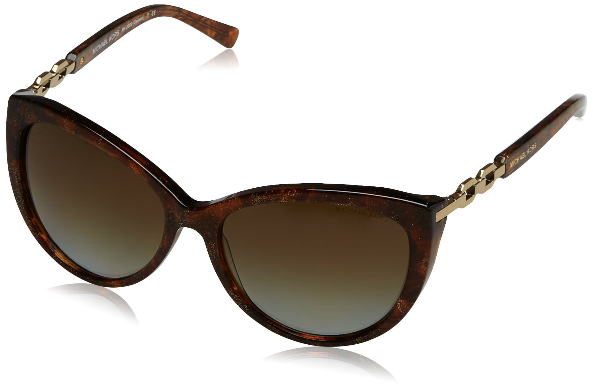 Michael Kors Gstaad Polarized Sunglasses MK2009 4041T5, Sparkle Brown Frame, Brown Gradient Lens, 56