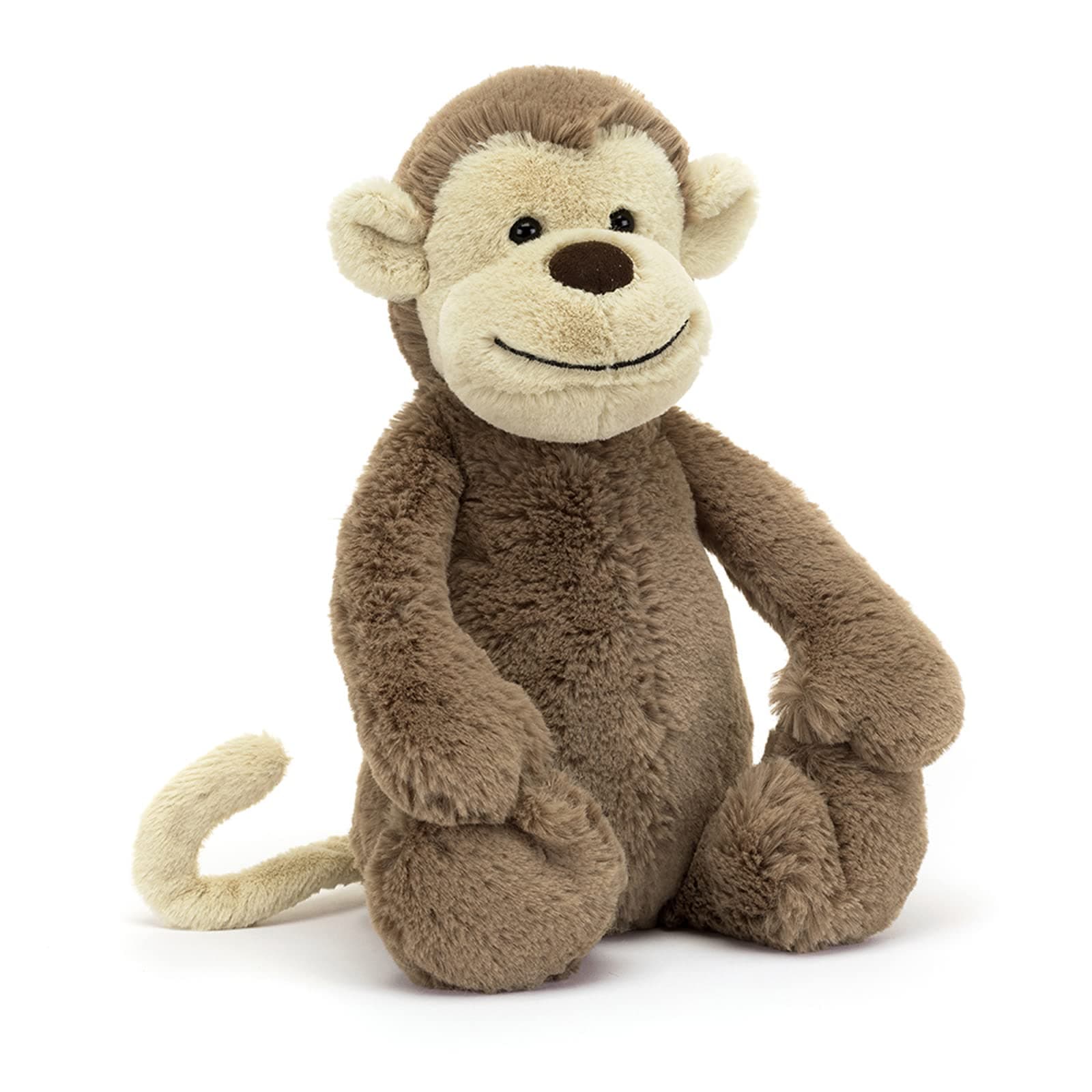 JellyCat Cuddly Bashful Monkey Plush Toy, Multi-Colour, Bas3Mk