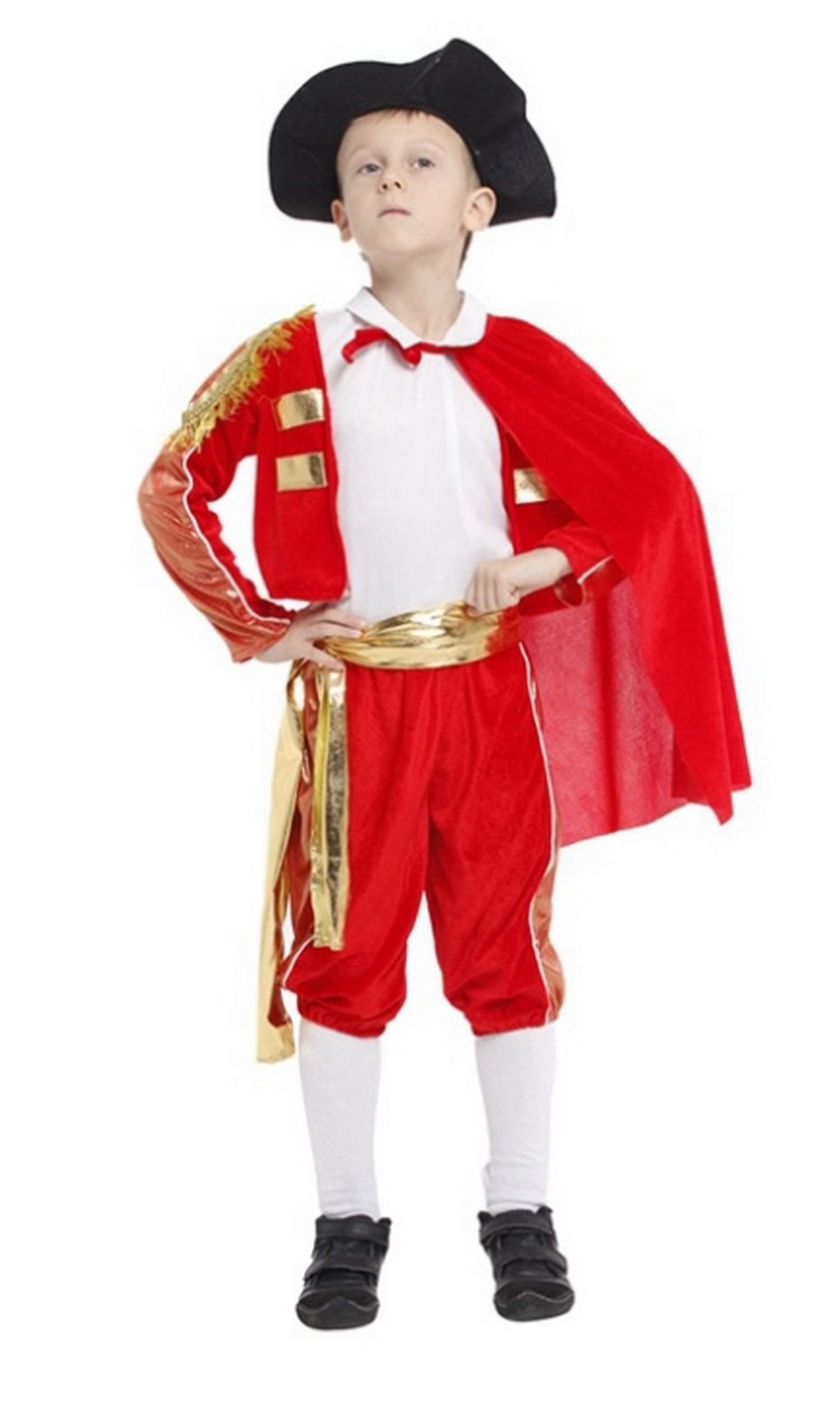 Licus Boys Matador Role Play Spanish Halloween Costume Red Bull Fighting Outfits
