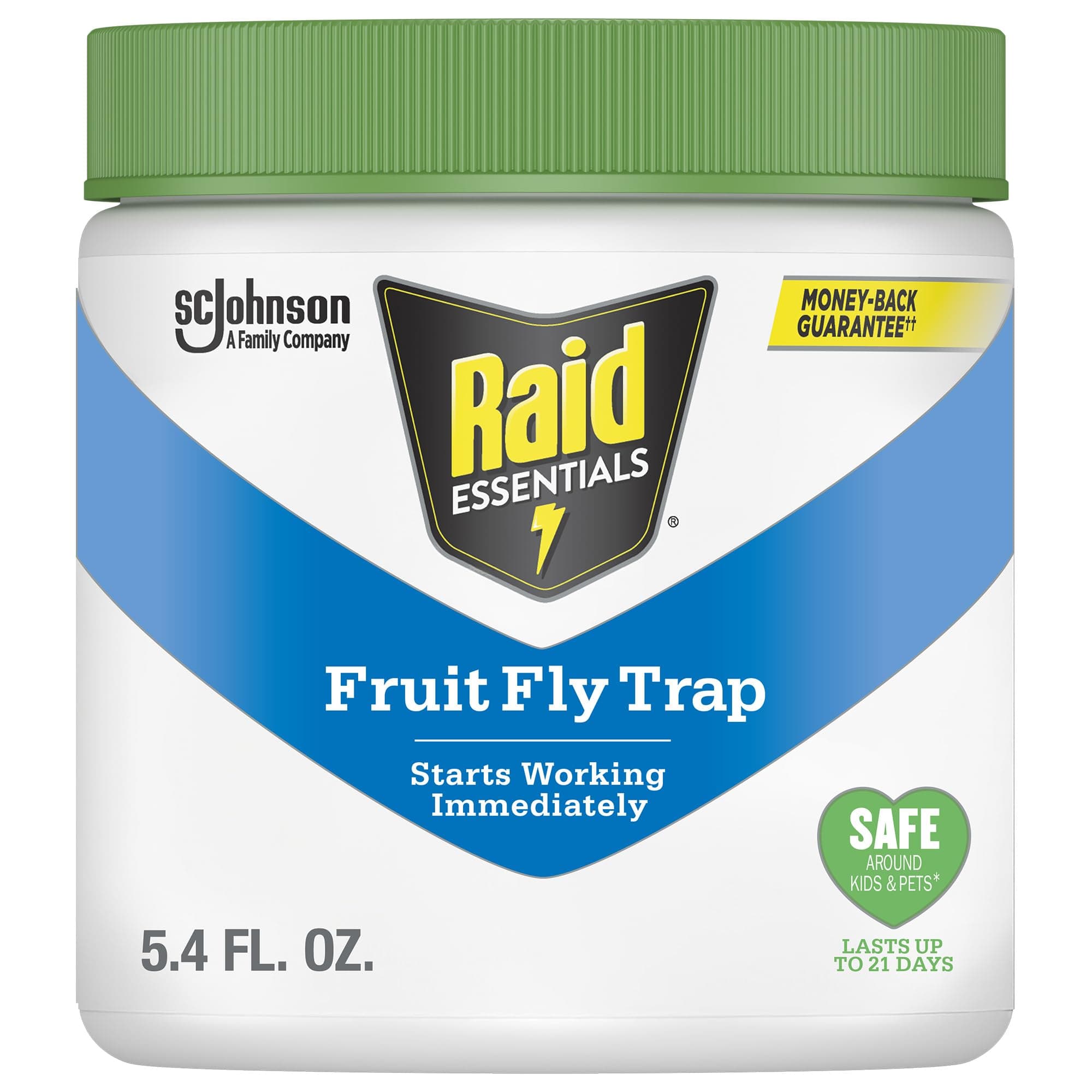 Raid Essentials Fruit Fly Trap, Made with Essential Oils, Child and Pet Safe, 5.4 oz
