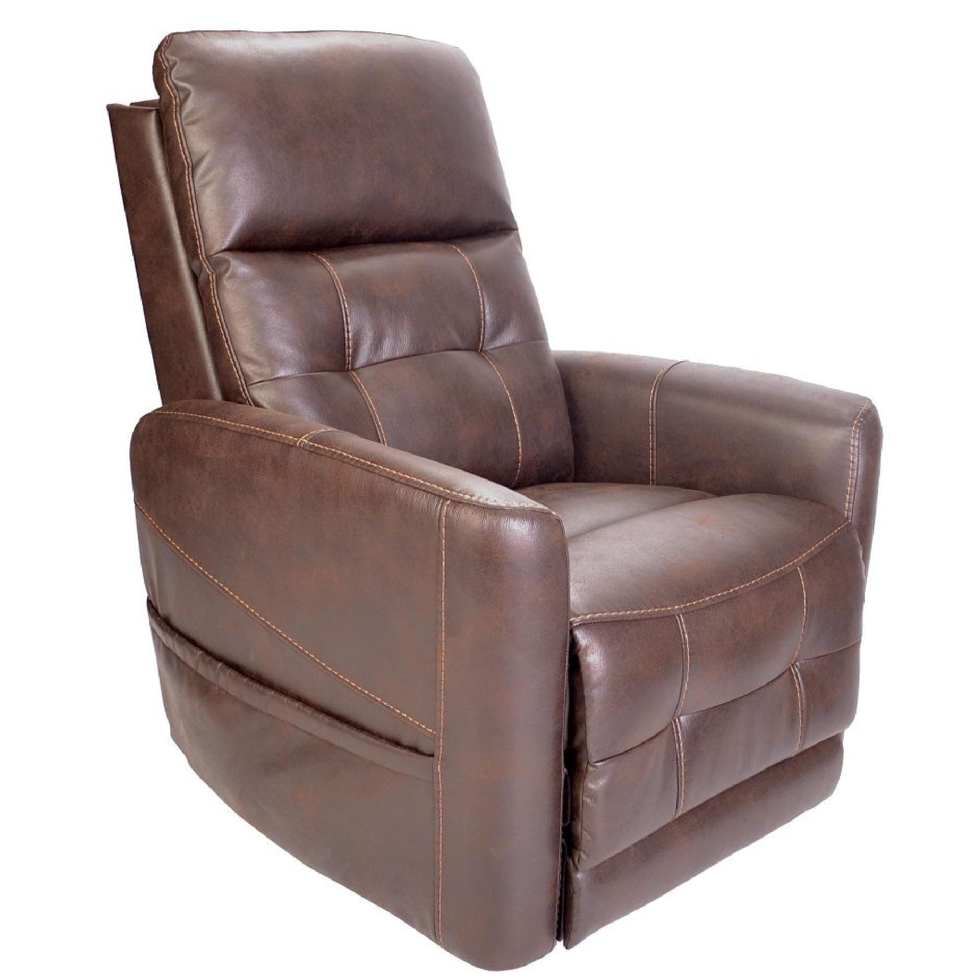 Fenetic Westminster Leather Riser and Recliner mobility chair - Powered headrest and lumbar support + USB Charging (Brown)